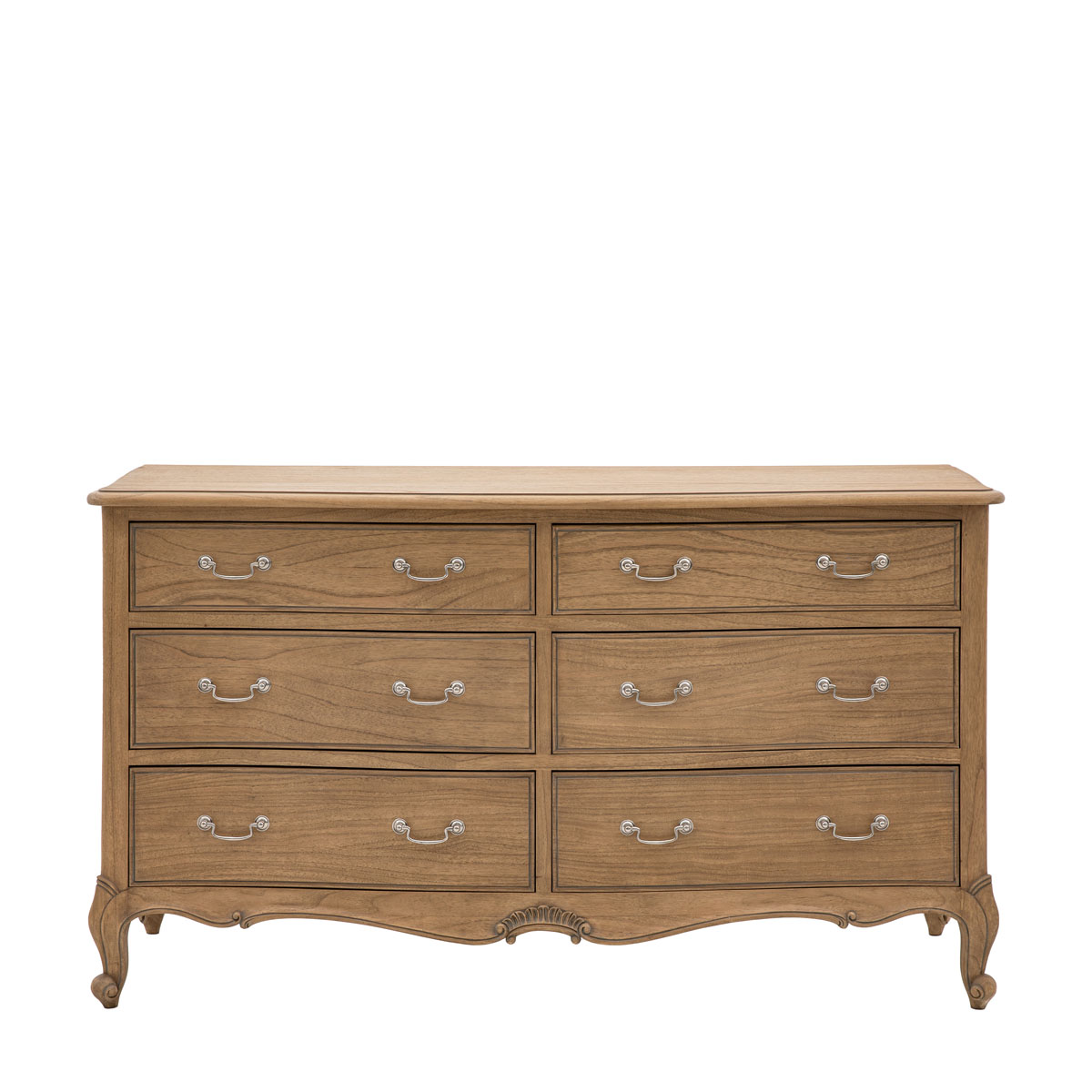 Chic 6 Drawer Chest Weathered 1470x510x827mm