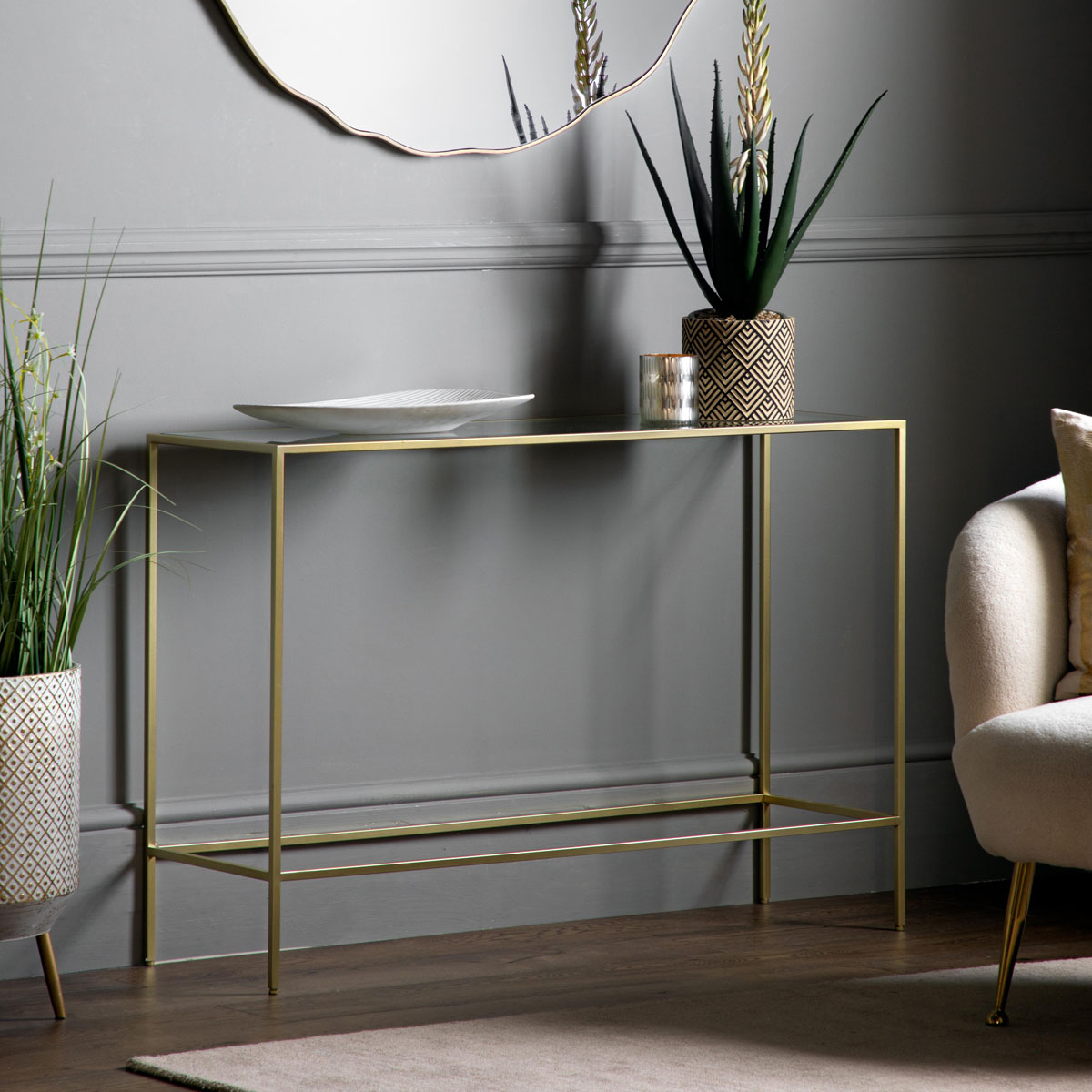 Rothbury Console Table Champagne 1100x350x760mm