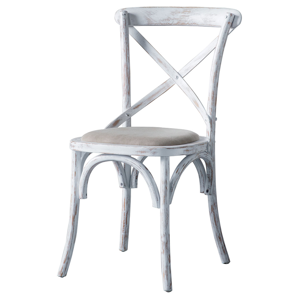 Cafe Chair White Linen 470x560x880mm (2pk)