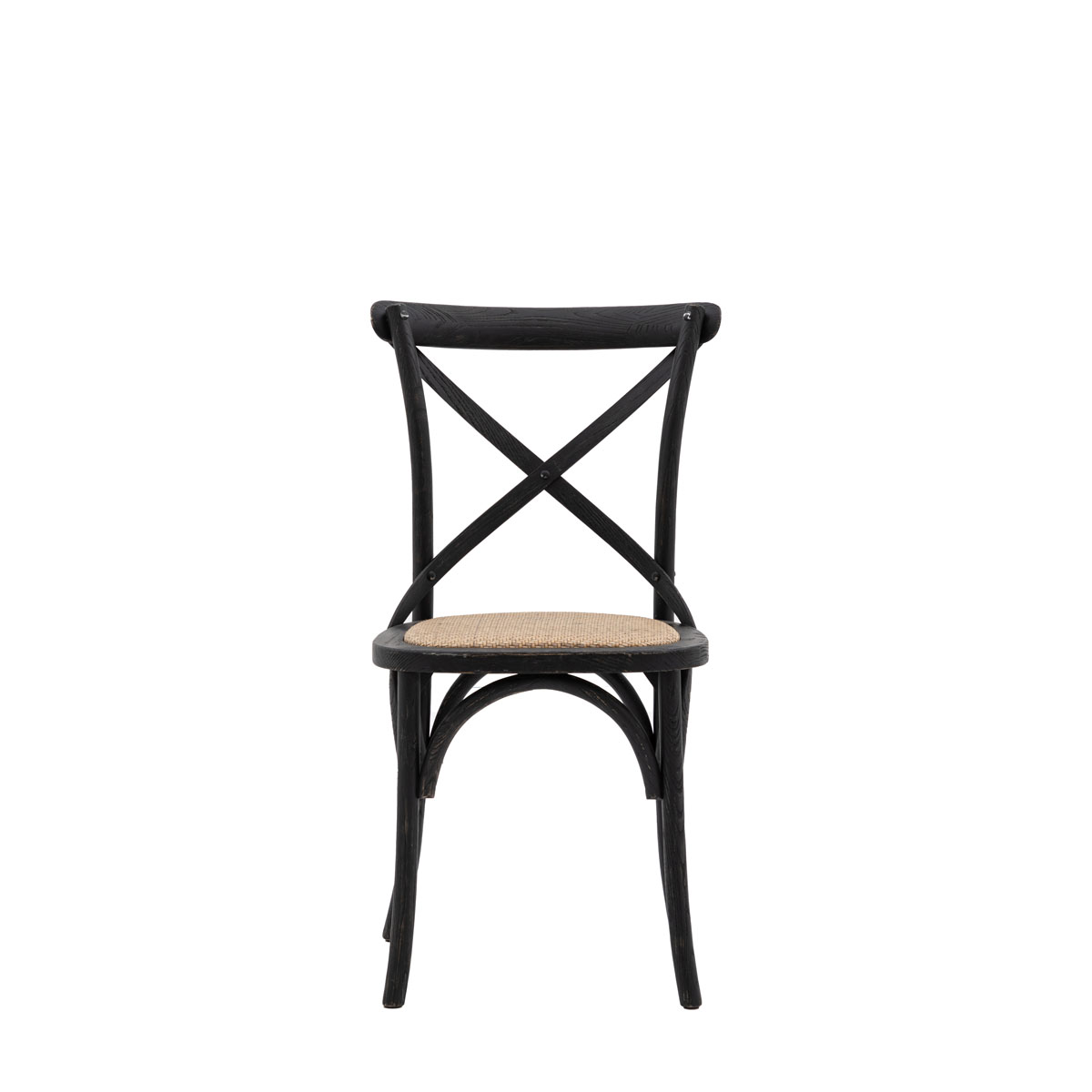 Cafe Chair Black/Rattan (2pk)