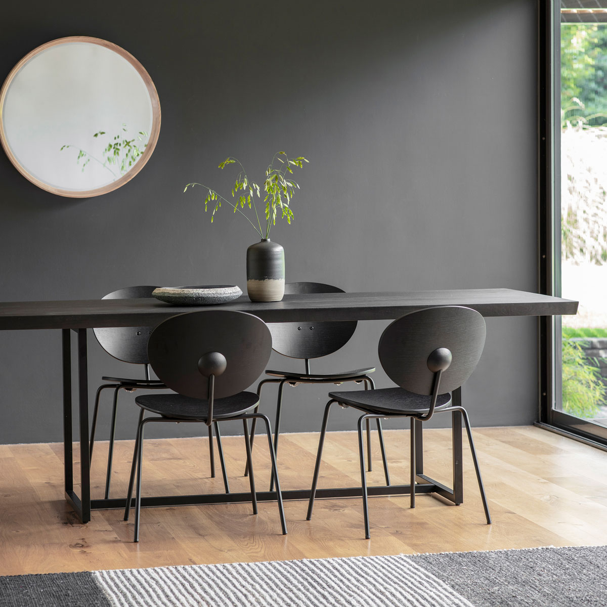 Forden Dining Table Black 900x2200x750mm