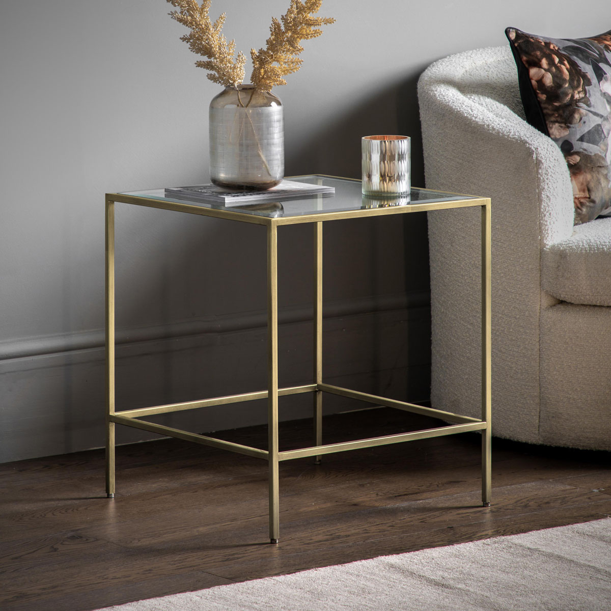 Rothbury Side Table Champagne 500x500x550mm