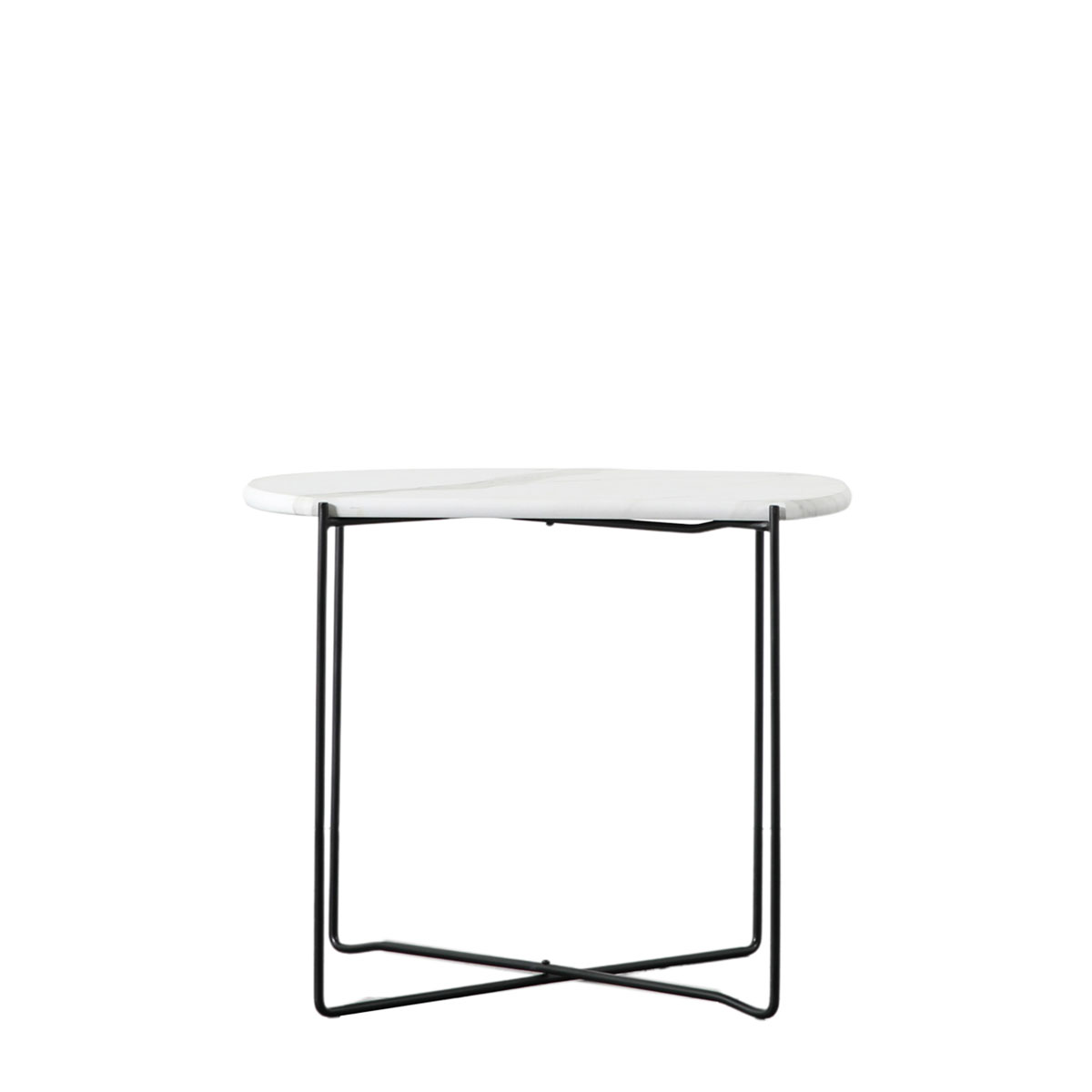 Linford Side Table White Marble 600x470x500mm