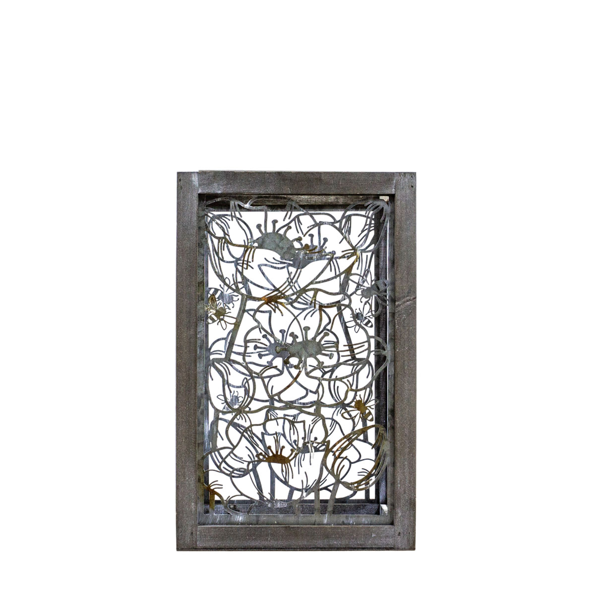 Flora Lantern Natural/Grey 210x210x335mm