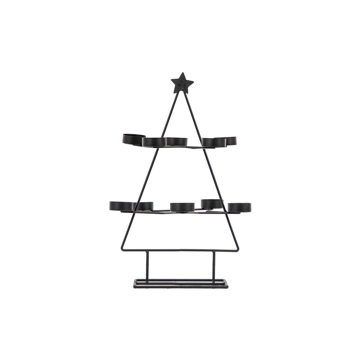 Xmas Tree Tealight Holder x10 Black 250x245x380mm