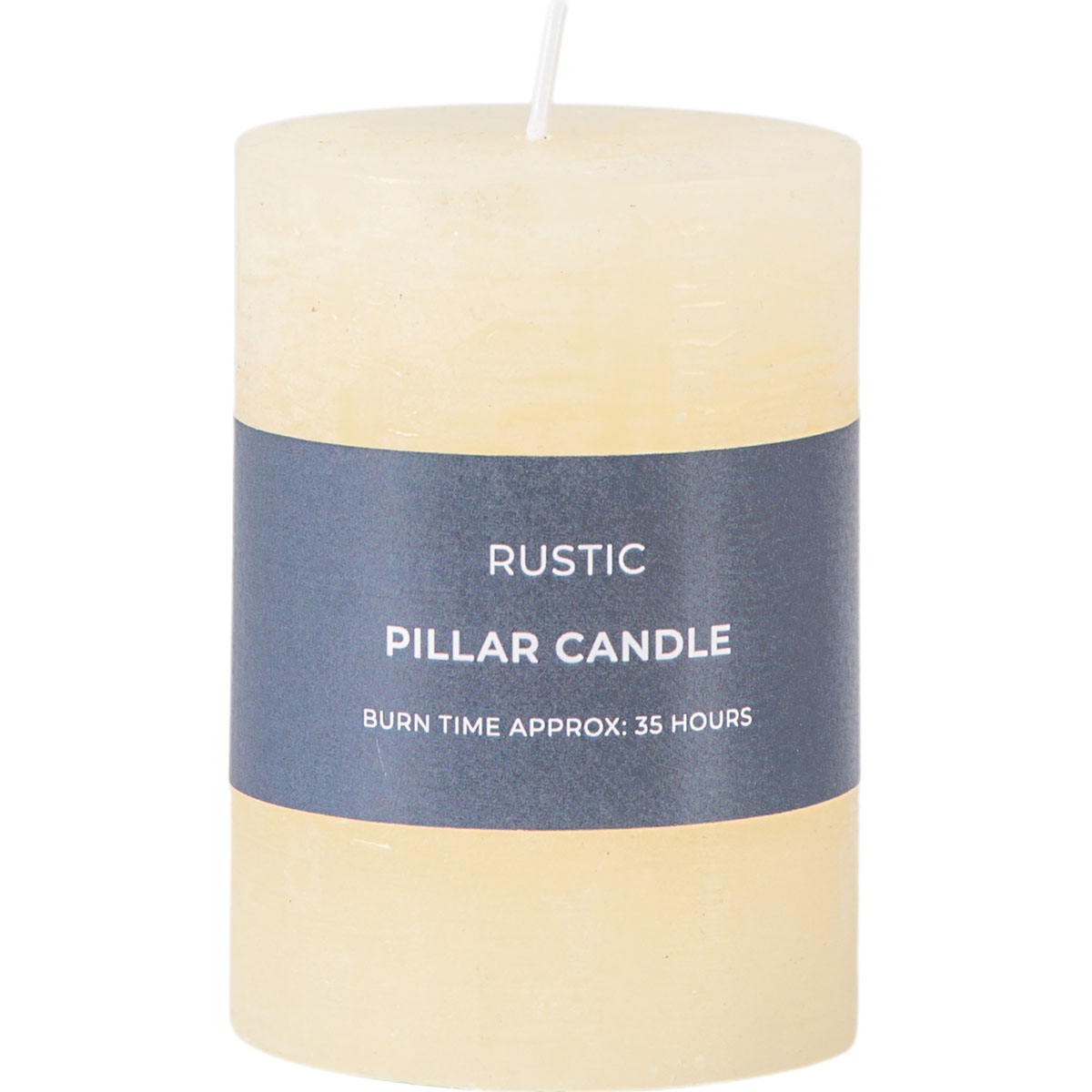 Pillar Candle Rustic Ivory (2pk) 70x70x95mm
