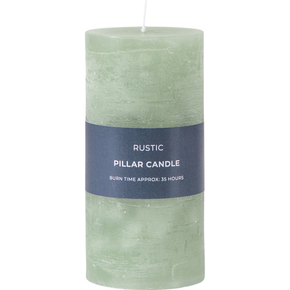 Pillar Candle Rustic Sage (2pk) 70x70x140mm