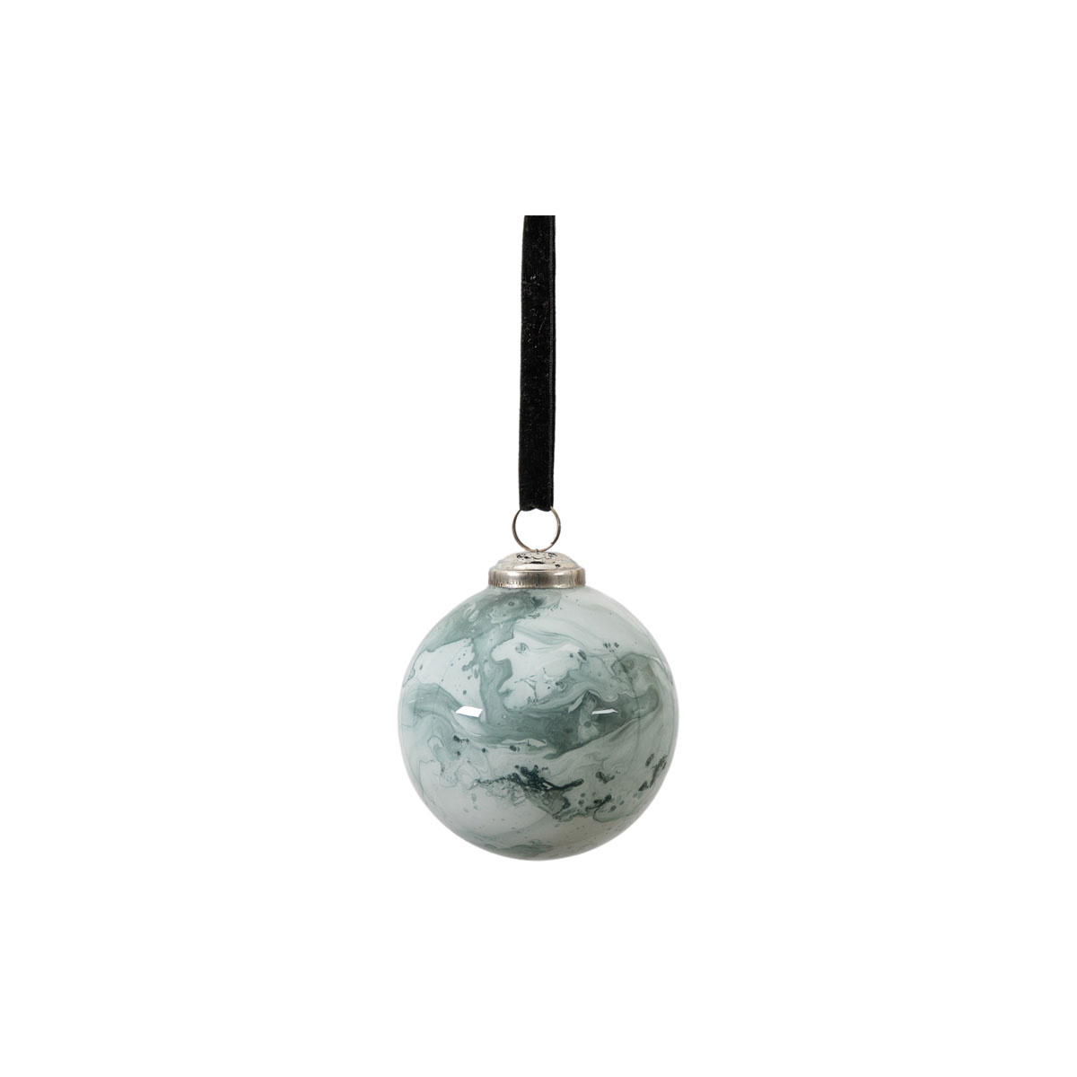 Marbled Bauble Grey (6pk) D100mm