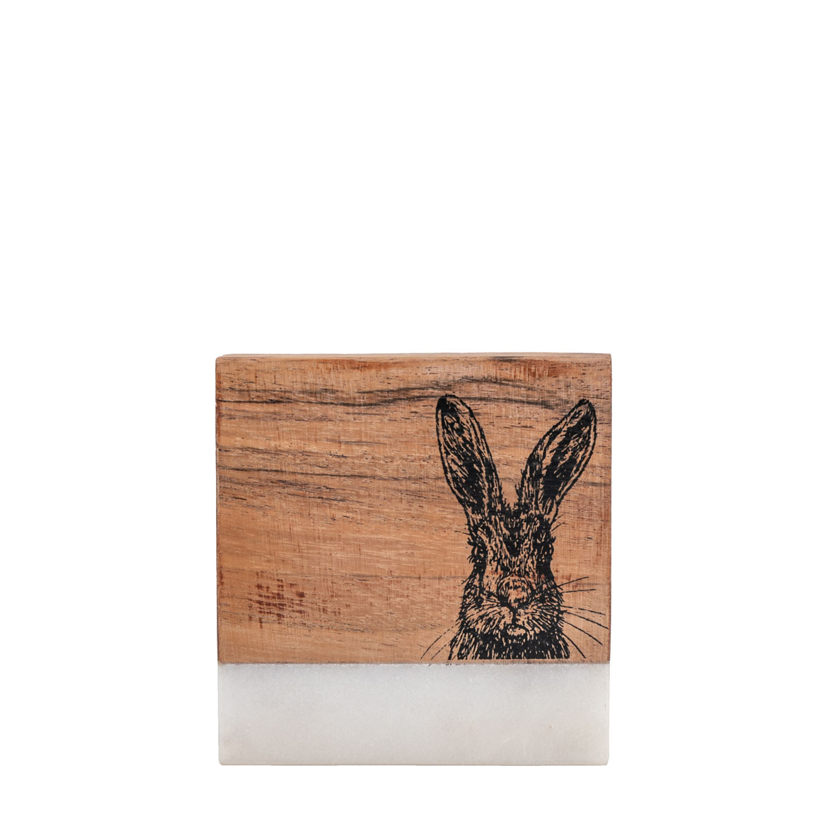 Hare Coasters White Marble (Set of 4) 100x100x15mm
