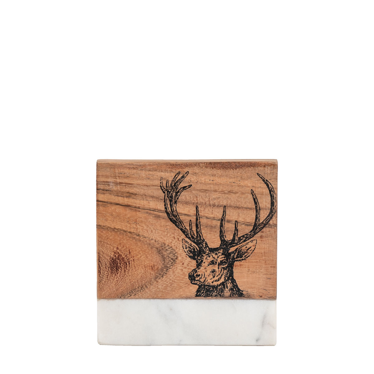 Stag Coasters White Marble (Set of 4) 100x100x15mm