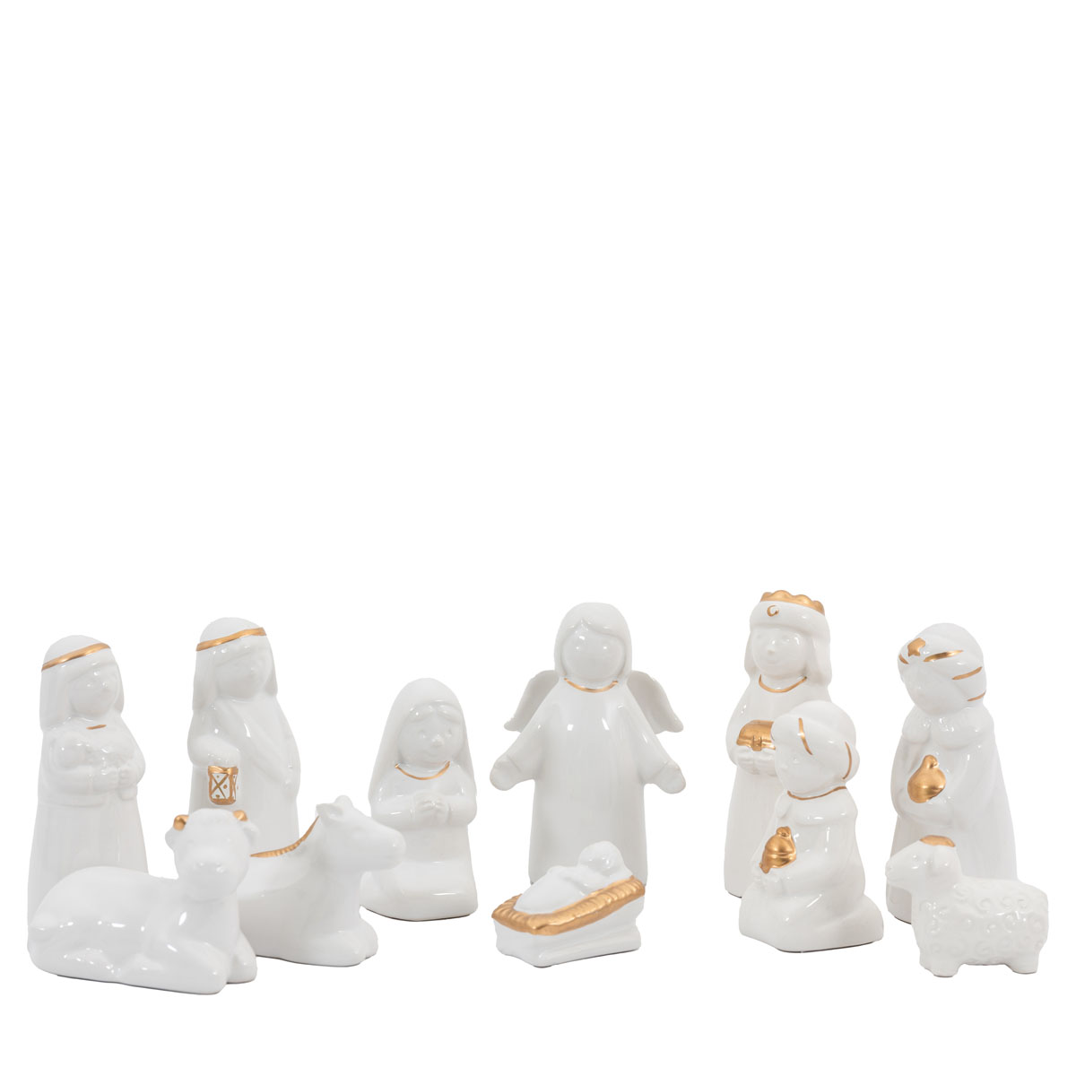 Nativity White & Gold (Set of 11) 130x300x110mm