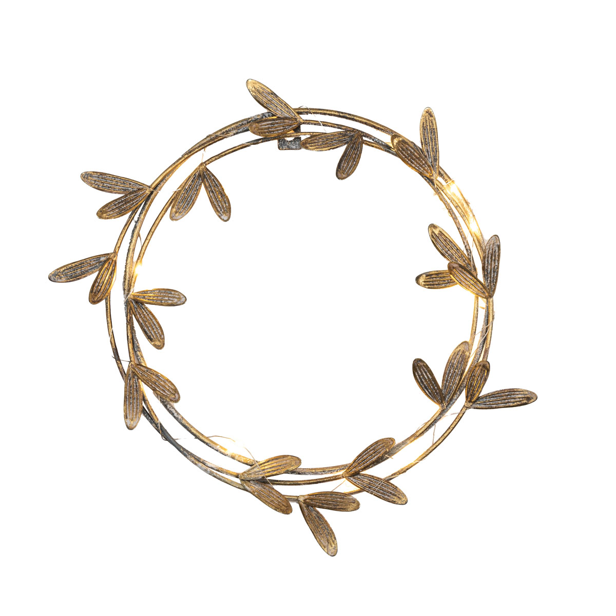 Mistletoe Wreath with LED Gold 430x430x10mm