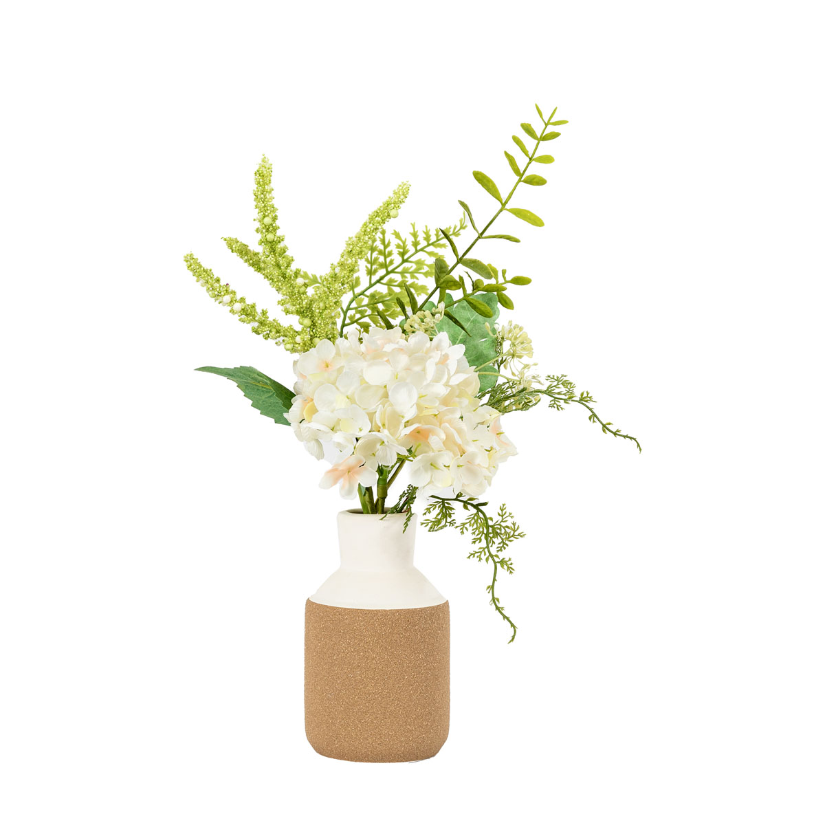 Vase with Hydrangea Arrangemnt White 250x180x430mm