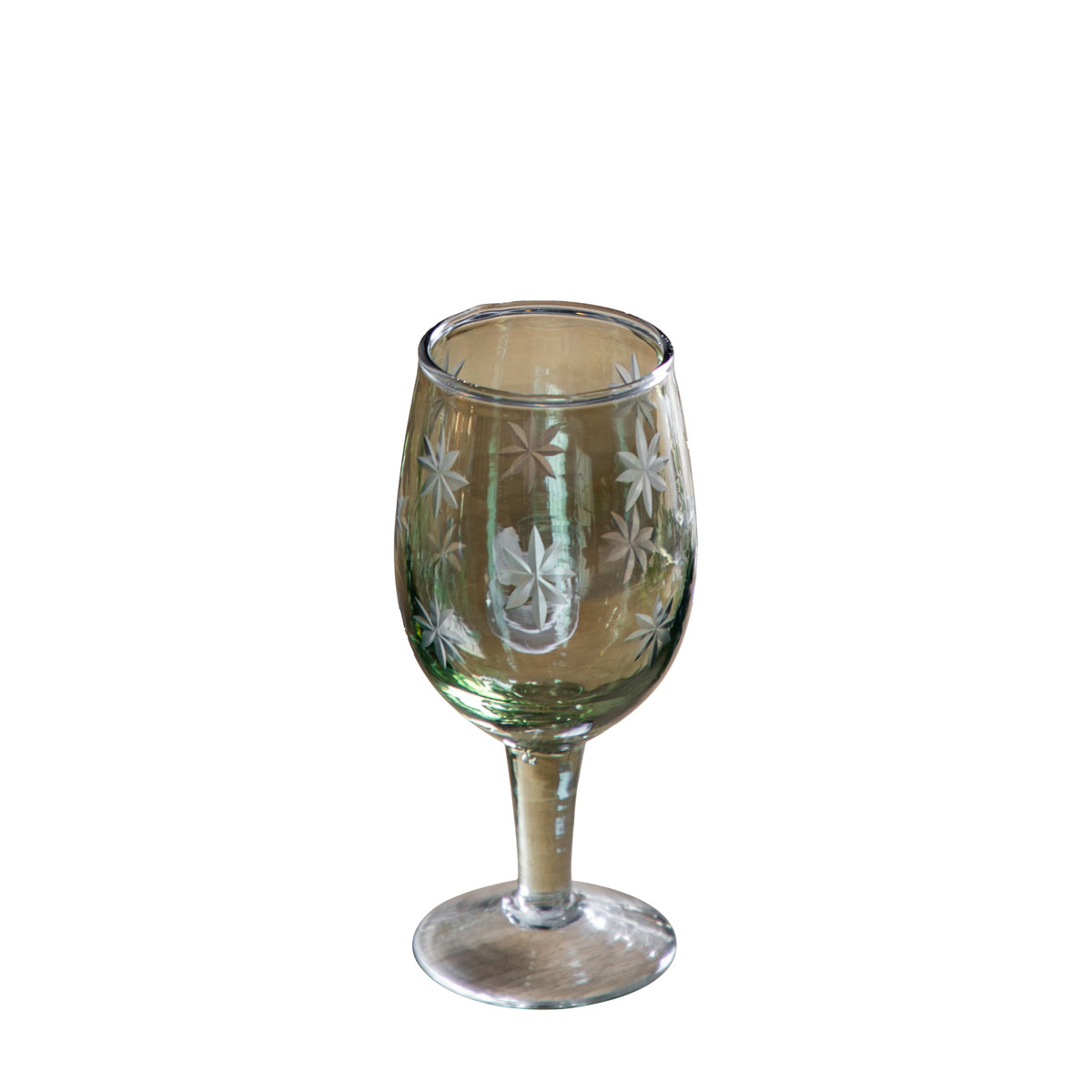 Starry Wine Glass Green Lustre (4pk) 70x70x160mm