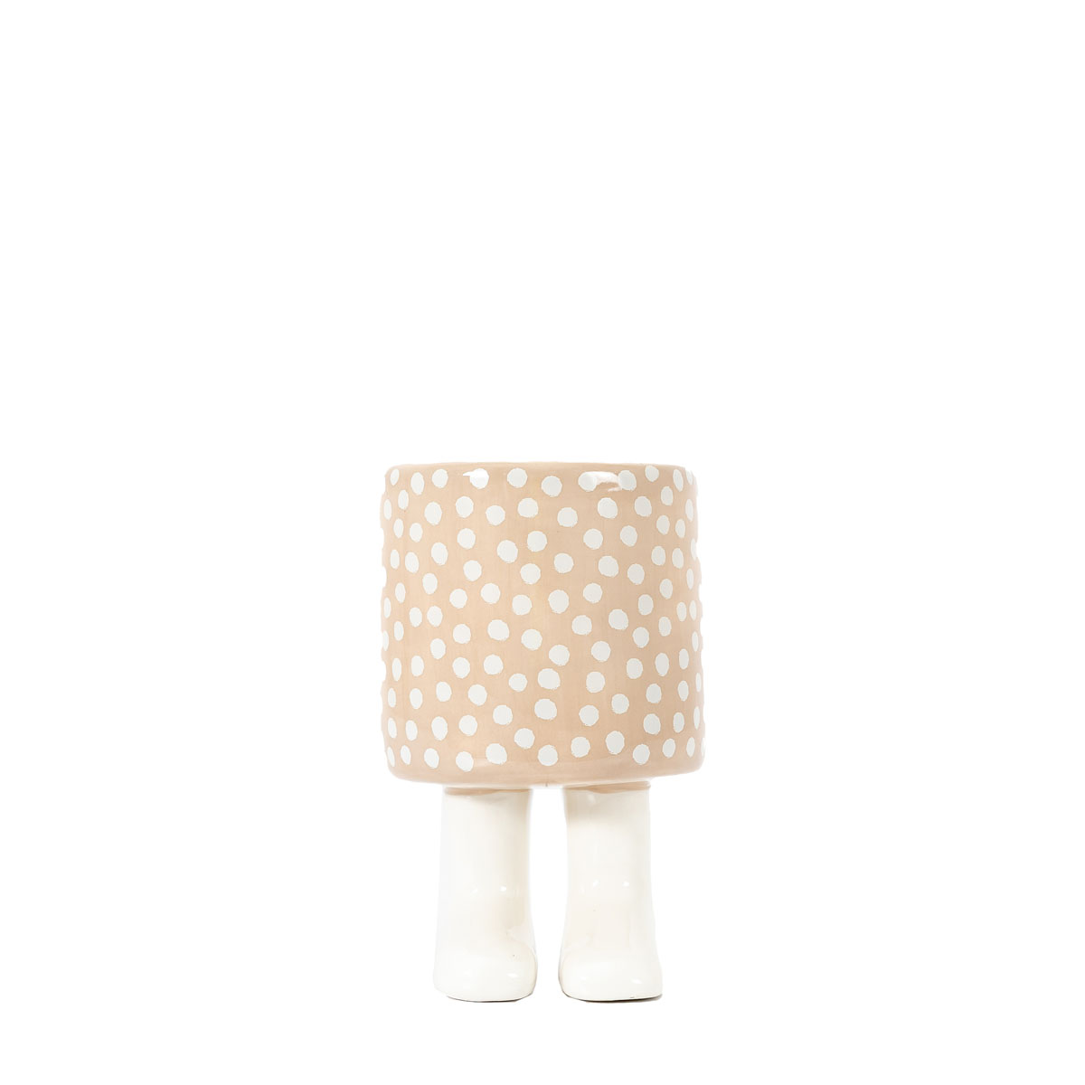 Polka Planter With Feet Large Beige 130x130x200mm