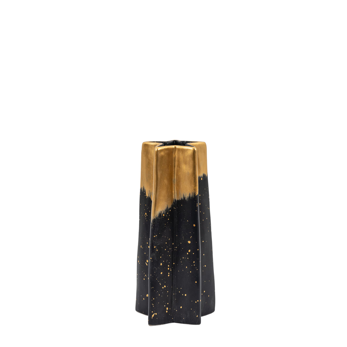 Shooting Star Vase Small Black Gold 105x105x235mm