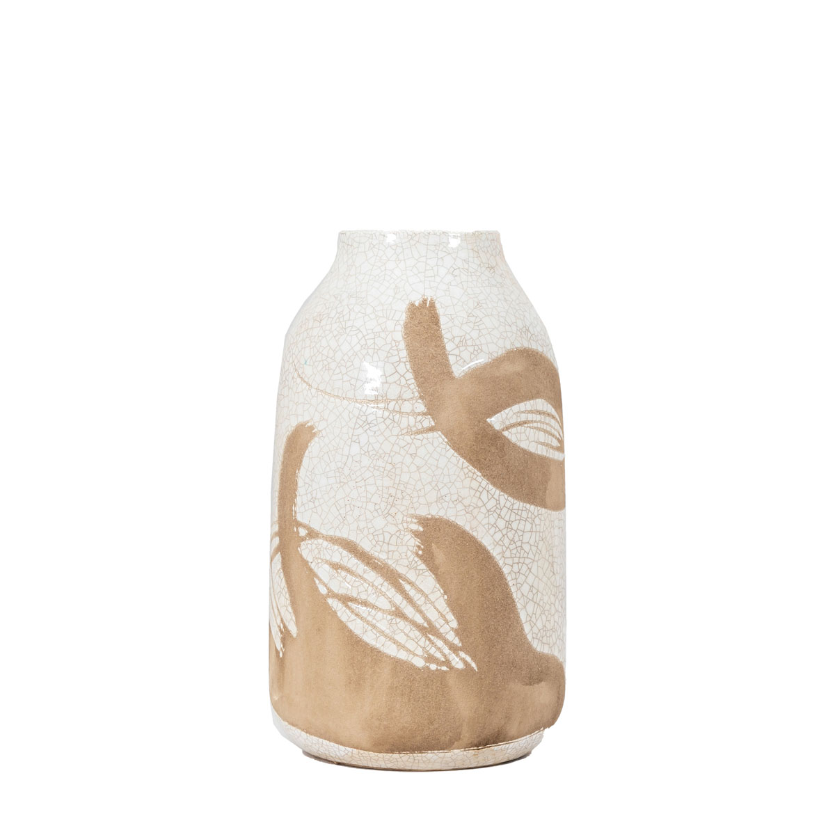 Goya Vase Small Reactive White Brown 145x145x255mm