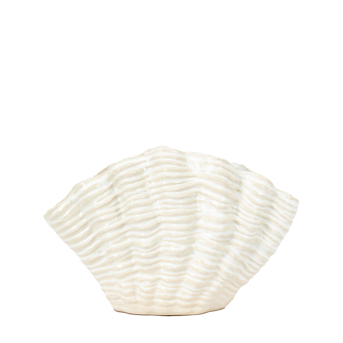 Clam Vase Small Reactive White 235x100x155mm
