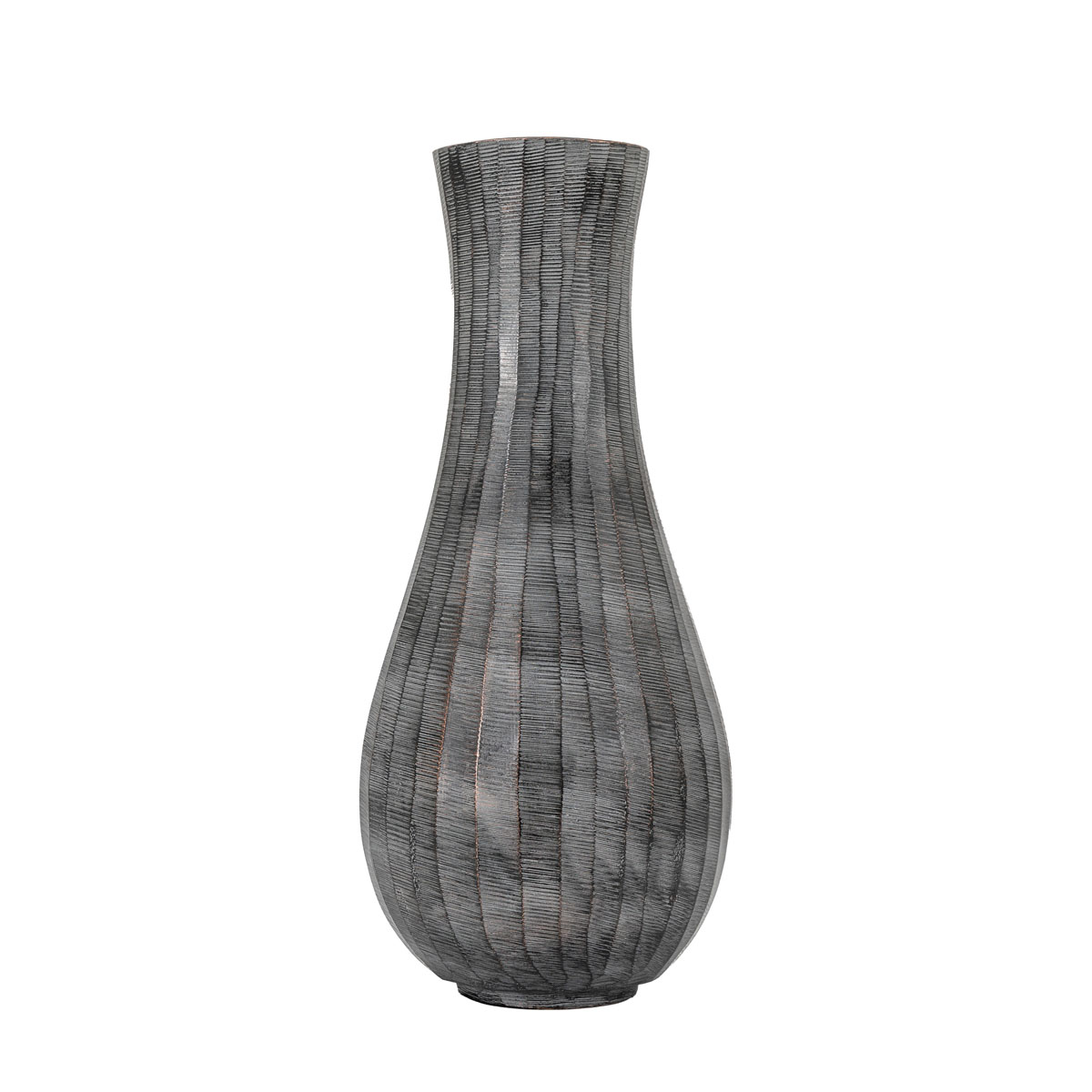 Enya Fluted Vase Large Antique Grey 145x145x330mm