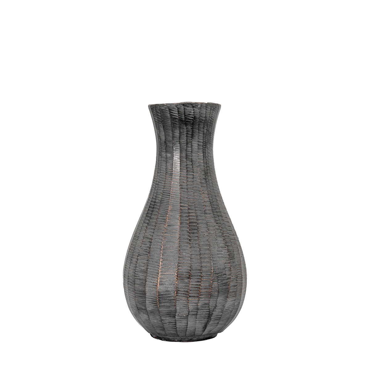 Enya Fluted Vase Small Antique Grey 125x125x235mm