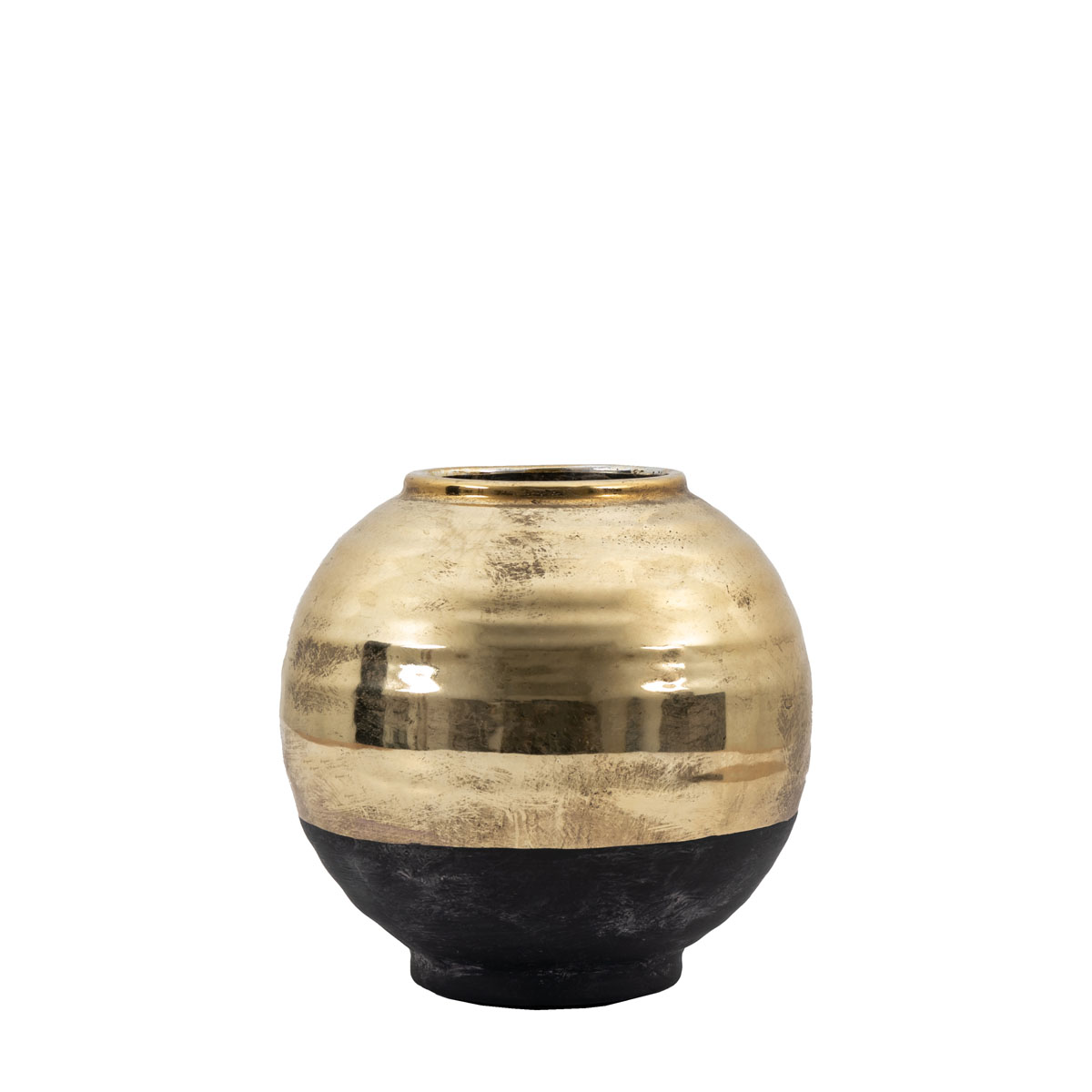 Glitz Vase Small Black & Gold 180x180x170mm