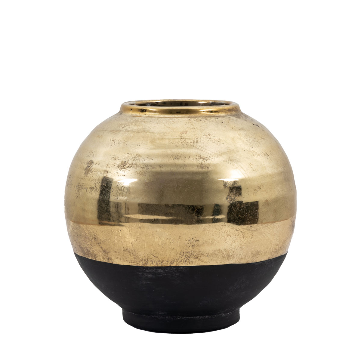 Glitz Vase Large Black & Gold 210x210x200mm