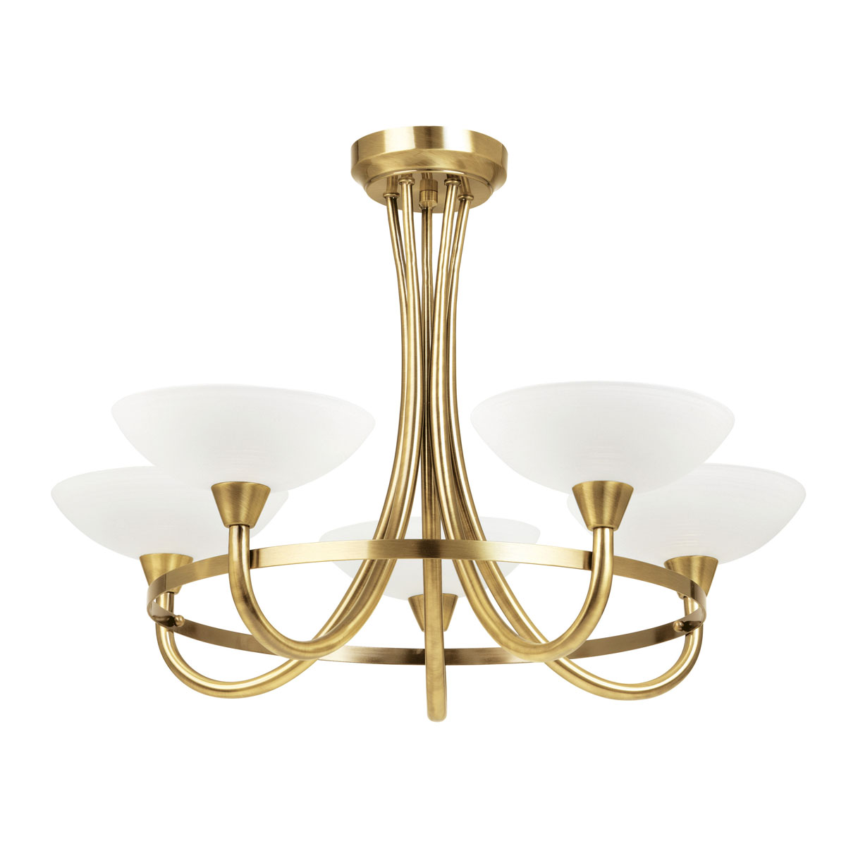 Cagney 5 Ceiling Lamp Antique Brass