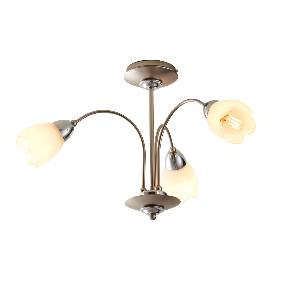 Petal 3 Ceiling Lamp Satin Chrome