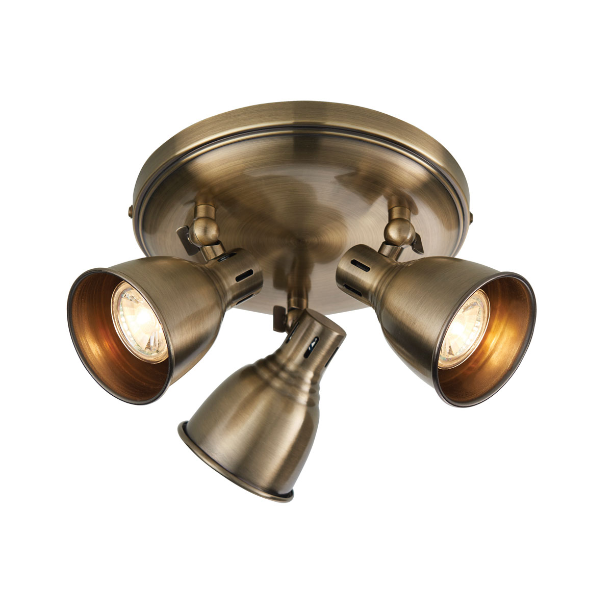 Westbury 3 Round Ceiling Light Antique Brass