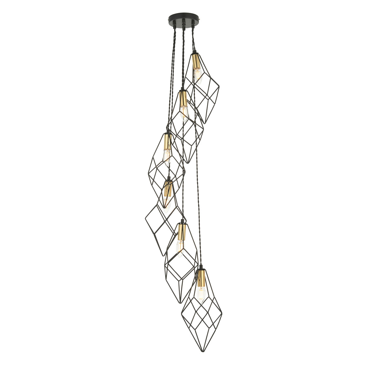 Jaxon 6 Pendant Light Black/Gold