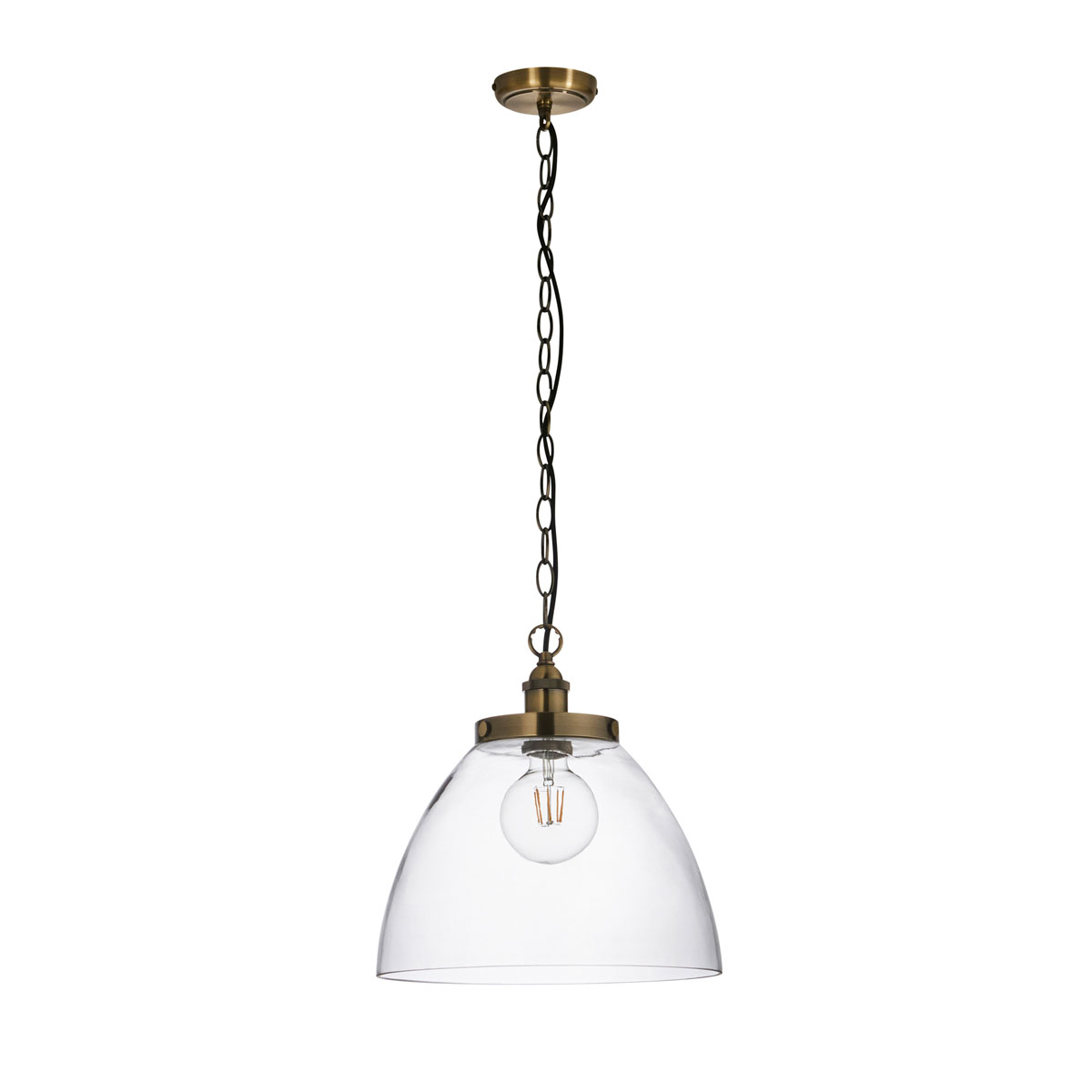 Hansen Grand 1 Pendant Light Antique Brass