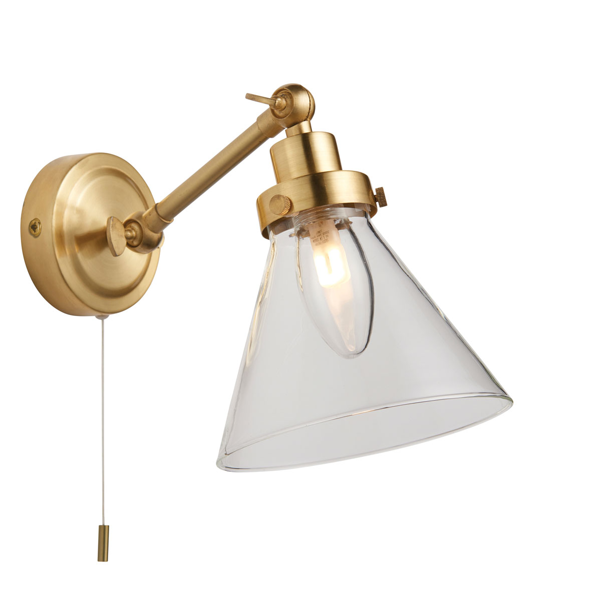 Faraday Bathroom 1 Wall Light Satin Brass