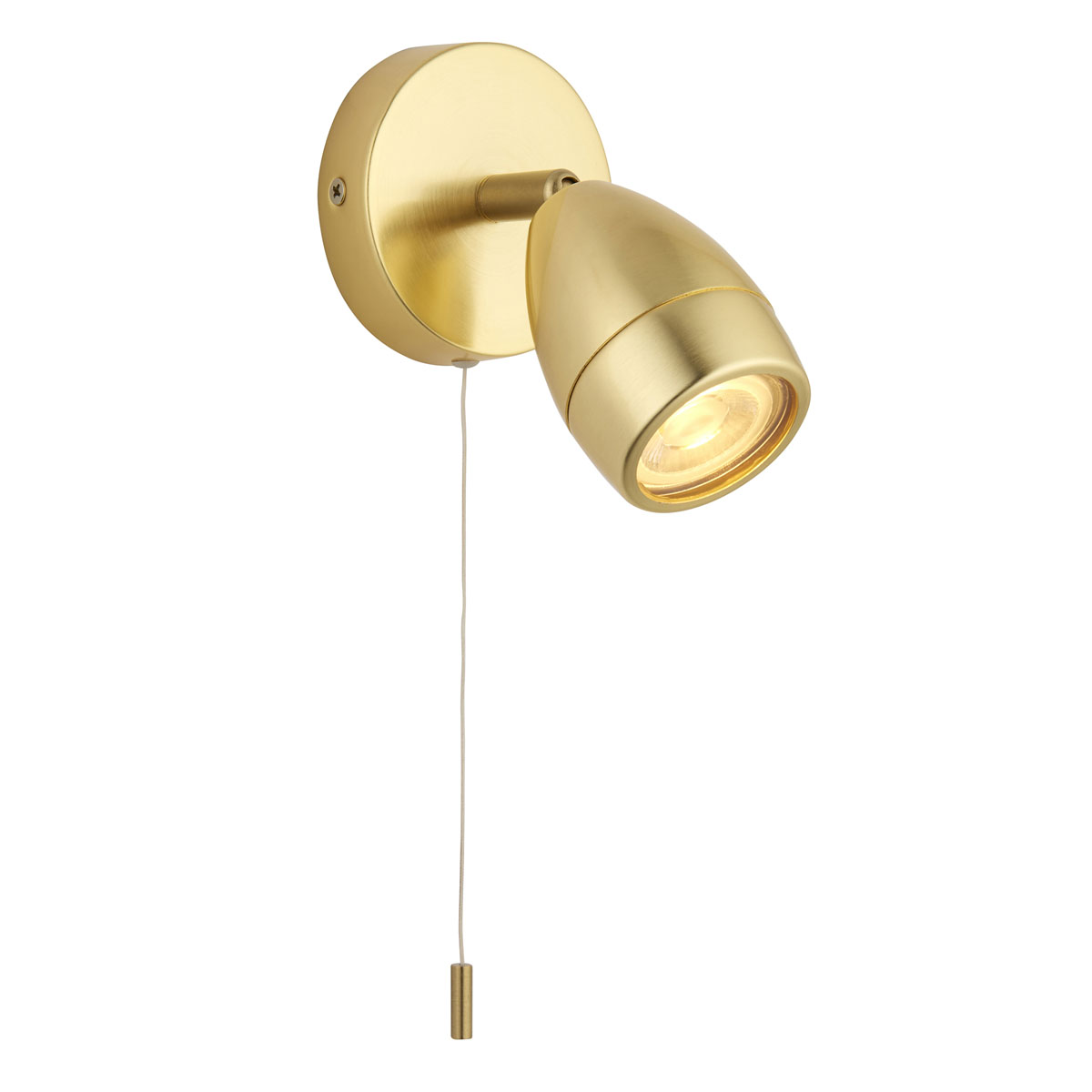 Porto Bathroom 1 Wall Light Satin Brass