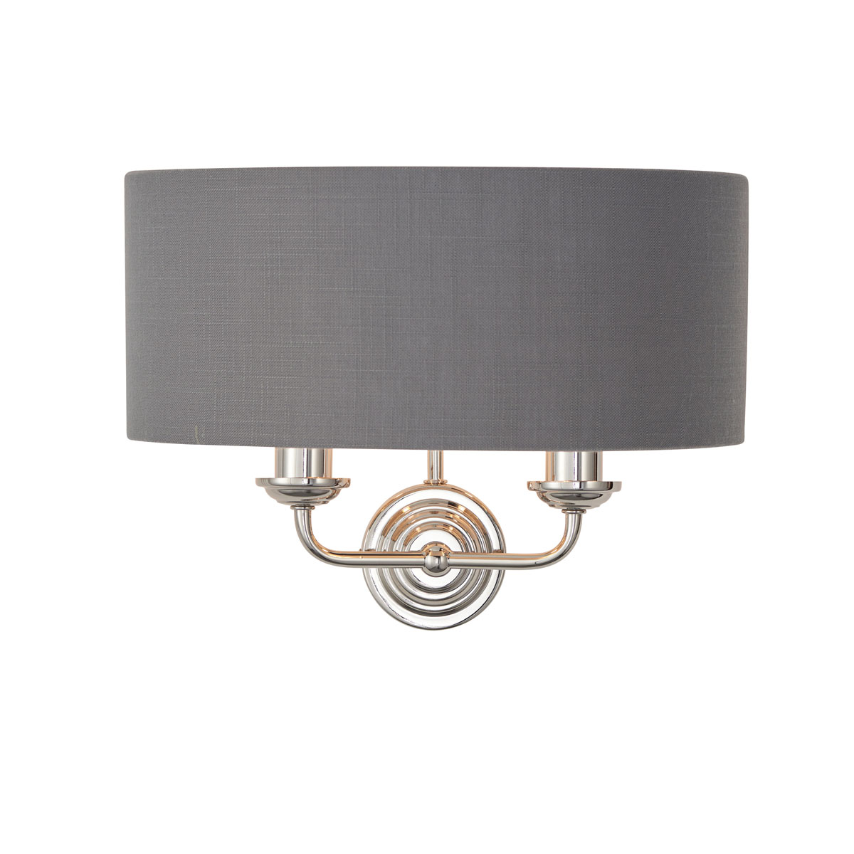 Highclere 2 Wall Light Nickel & Charcoal