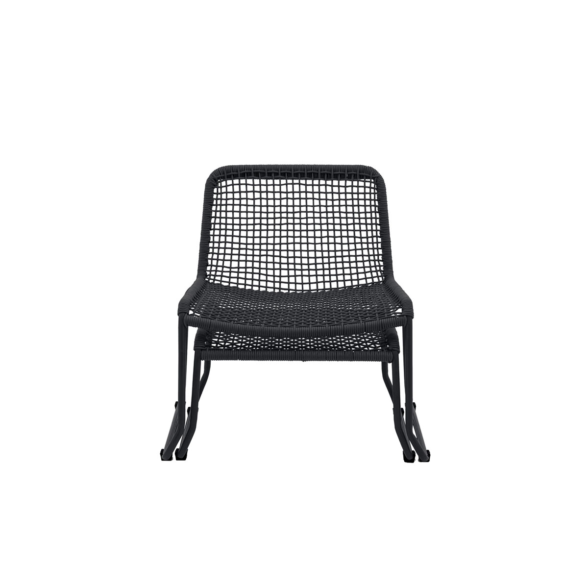 Sassano Lounge Chair with Footstool Black