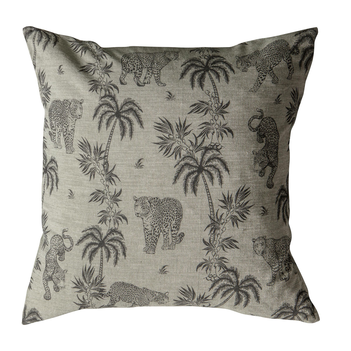 Palm Leopard Cushion Grey 450x450mm