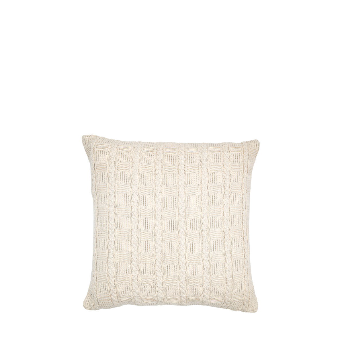 Cotton Cable Cushion Cover Cream 450x450mm