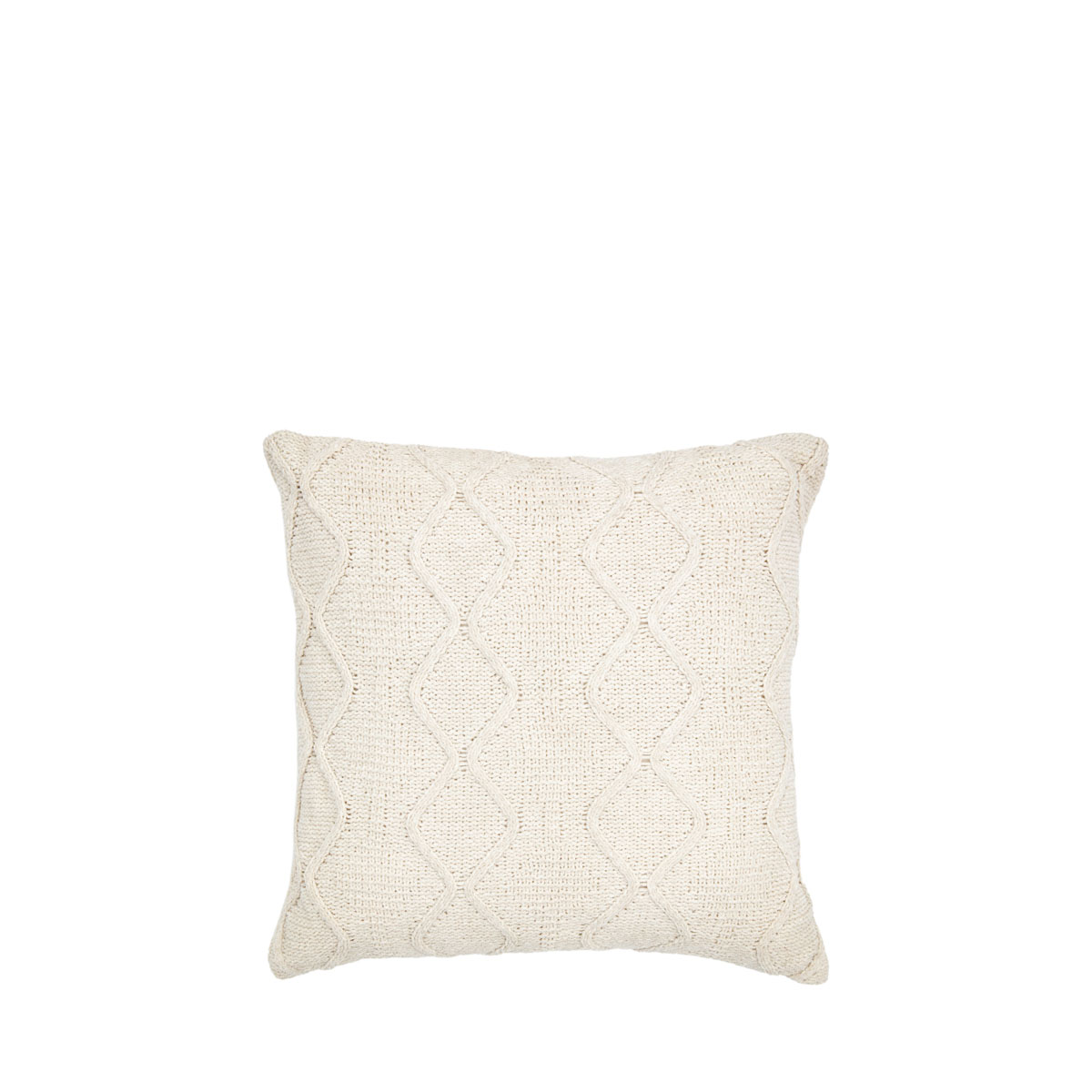 Chenille Cable Cushion Cover Cream 450x450mm