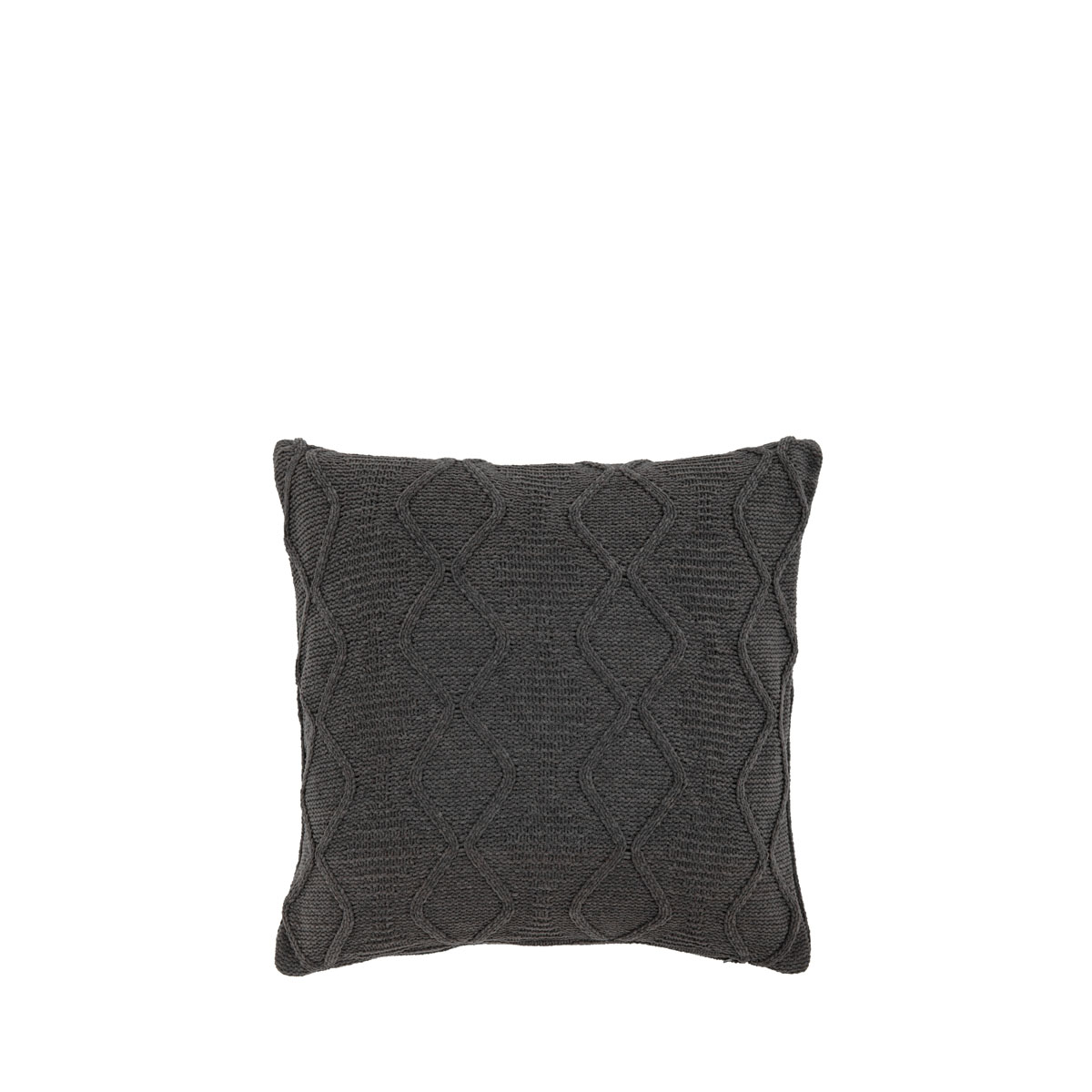 Chenille Cable Cushion Cover Grey 450x450mm