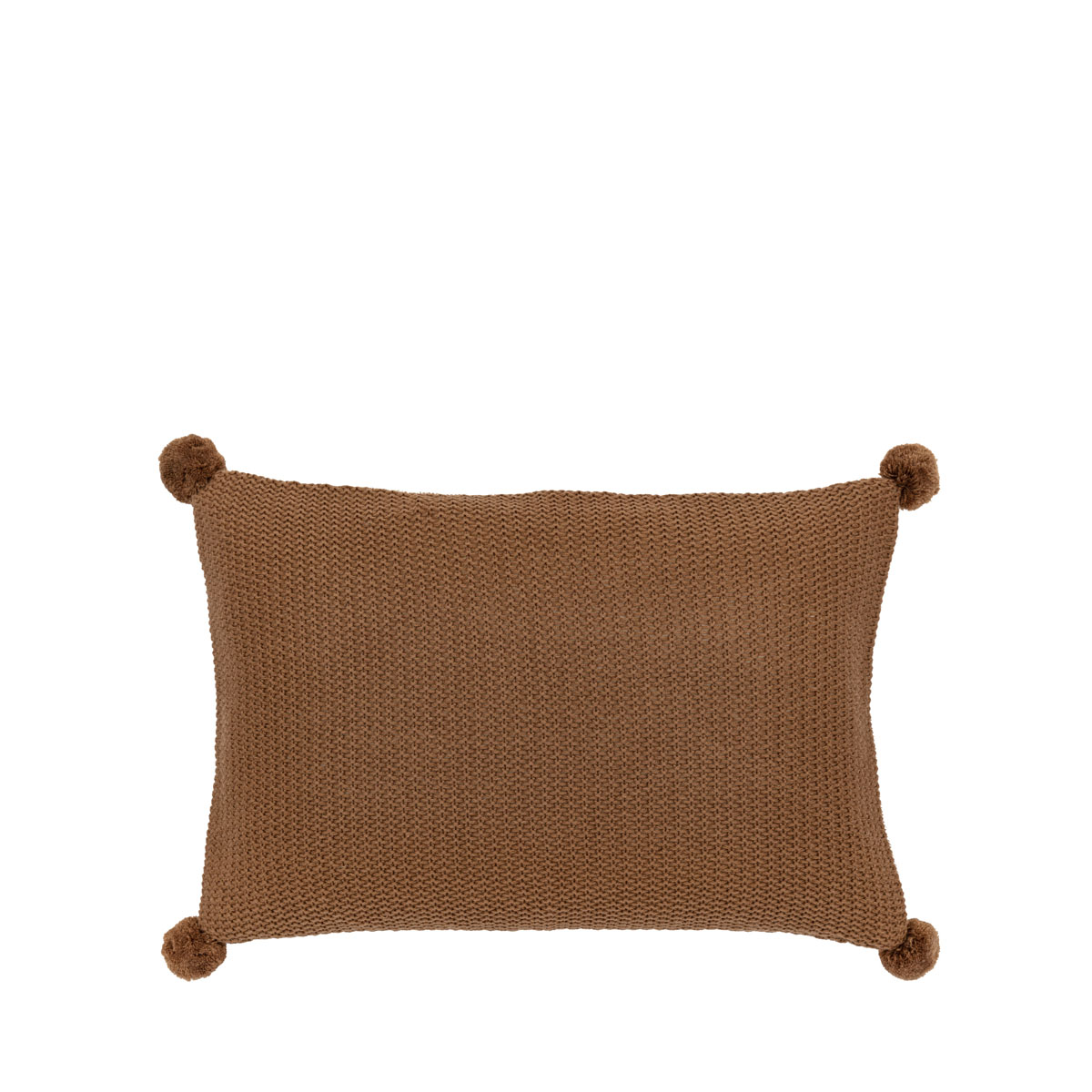 Moss Stitched Pom Pom Cushion Cover Tan 400x600mm