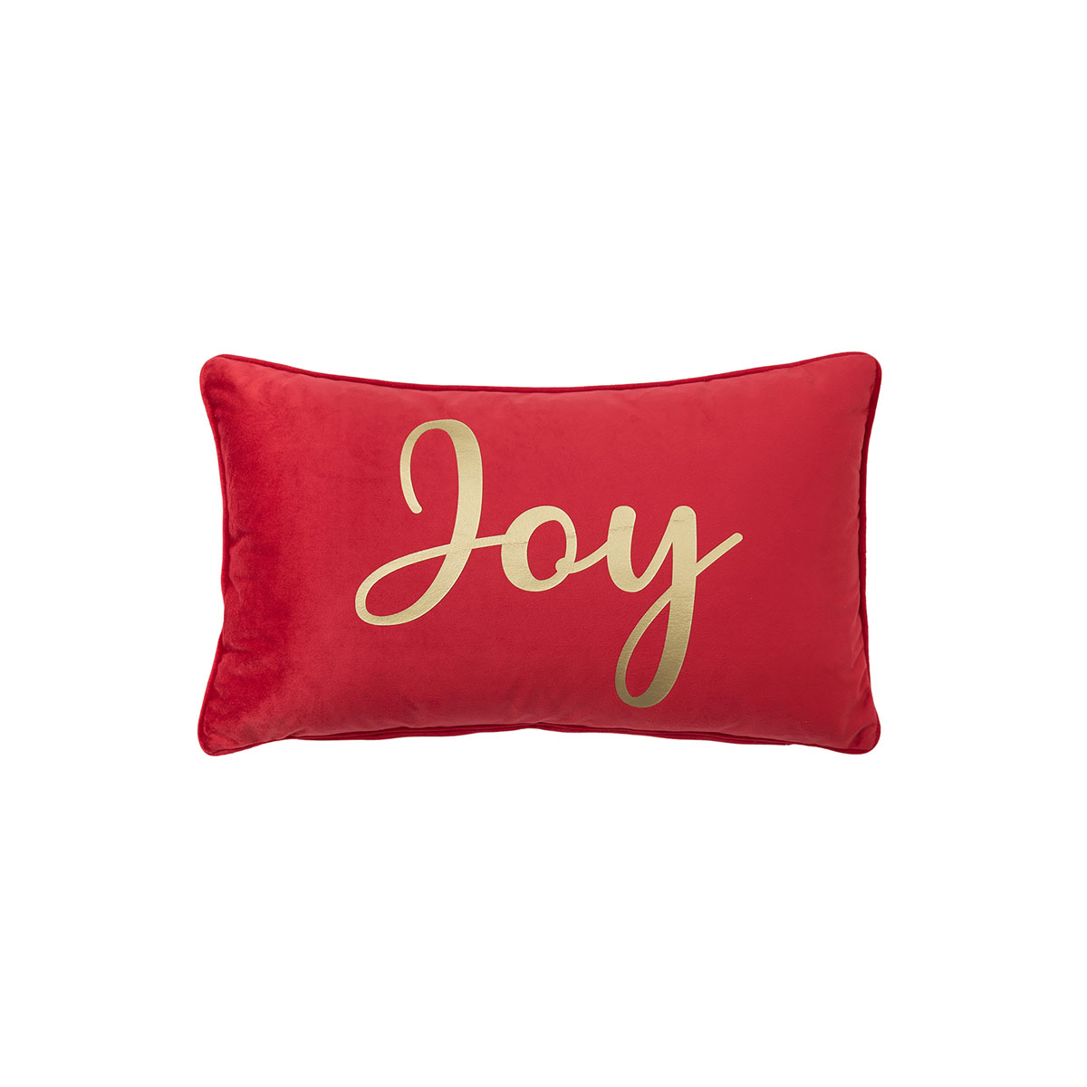 Joy Metallic Mink Velvet Cushion Red 300x500mm