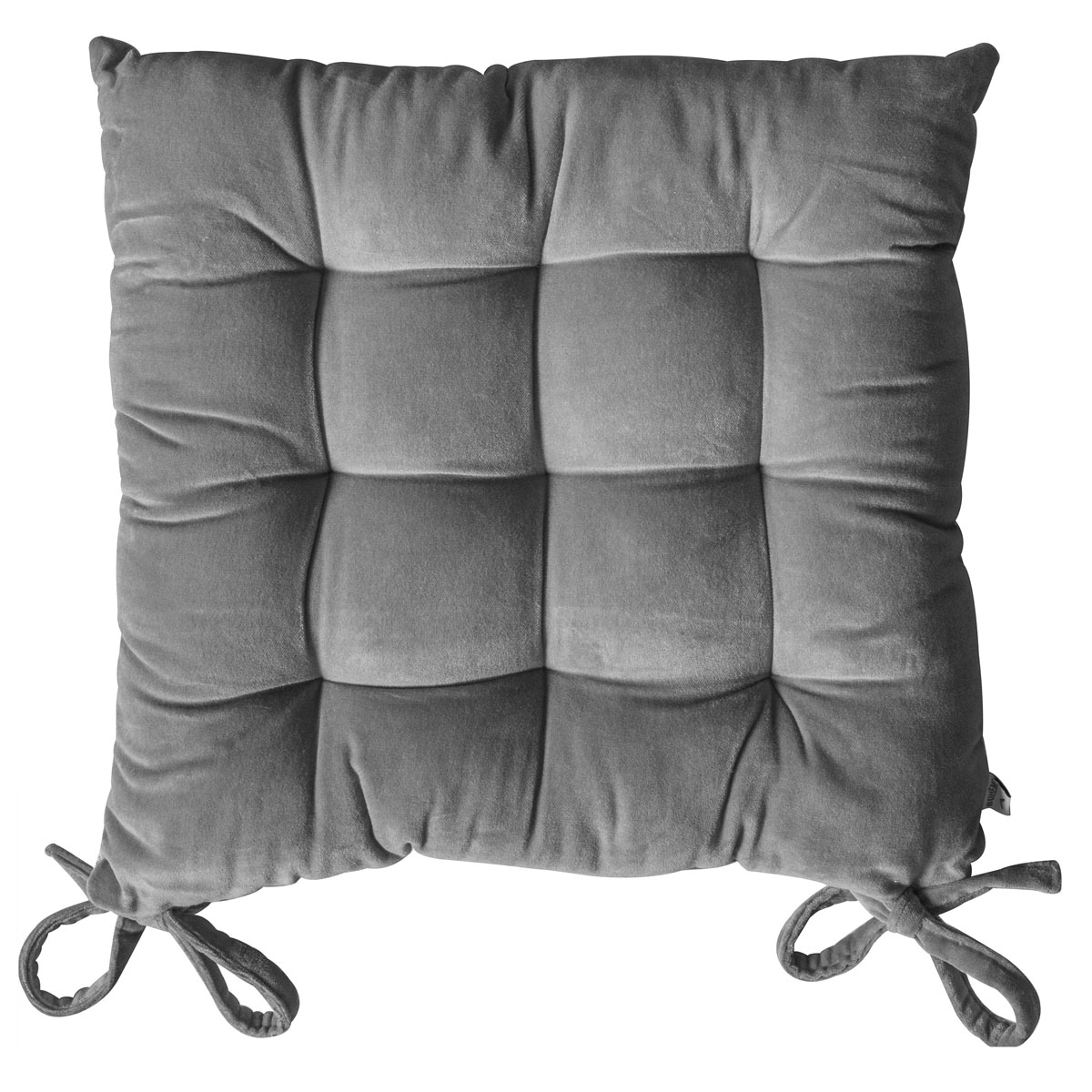 Cotton Velvet Seatpad Grey 430x430mm