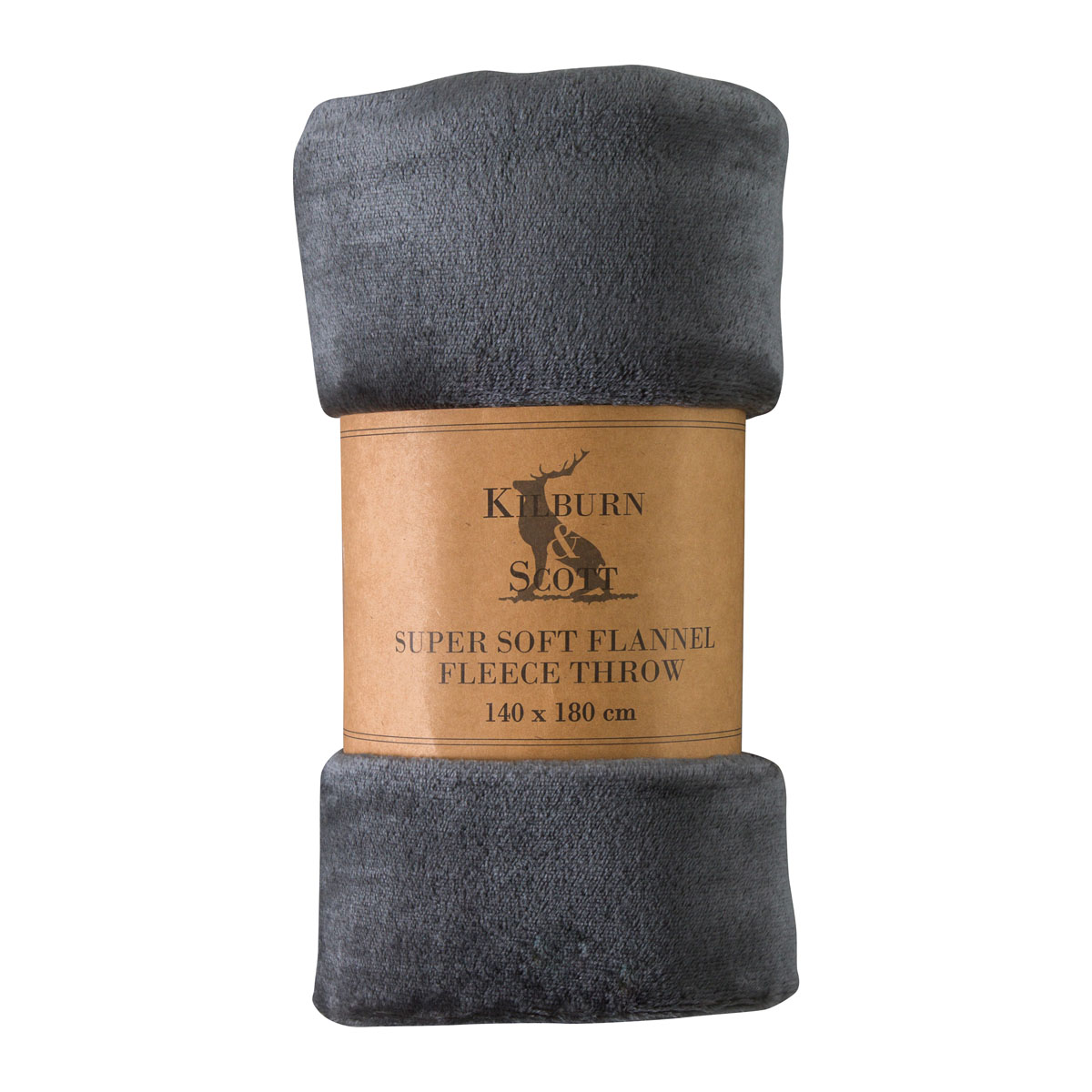 Rolled Flannel Fleece Charcoal 1400x1800mm