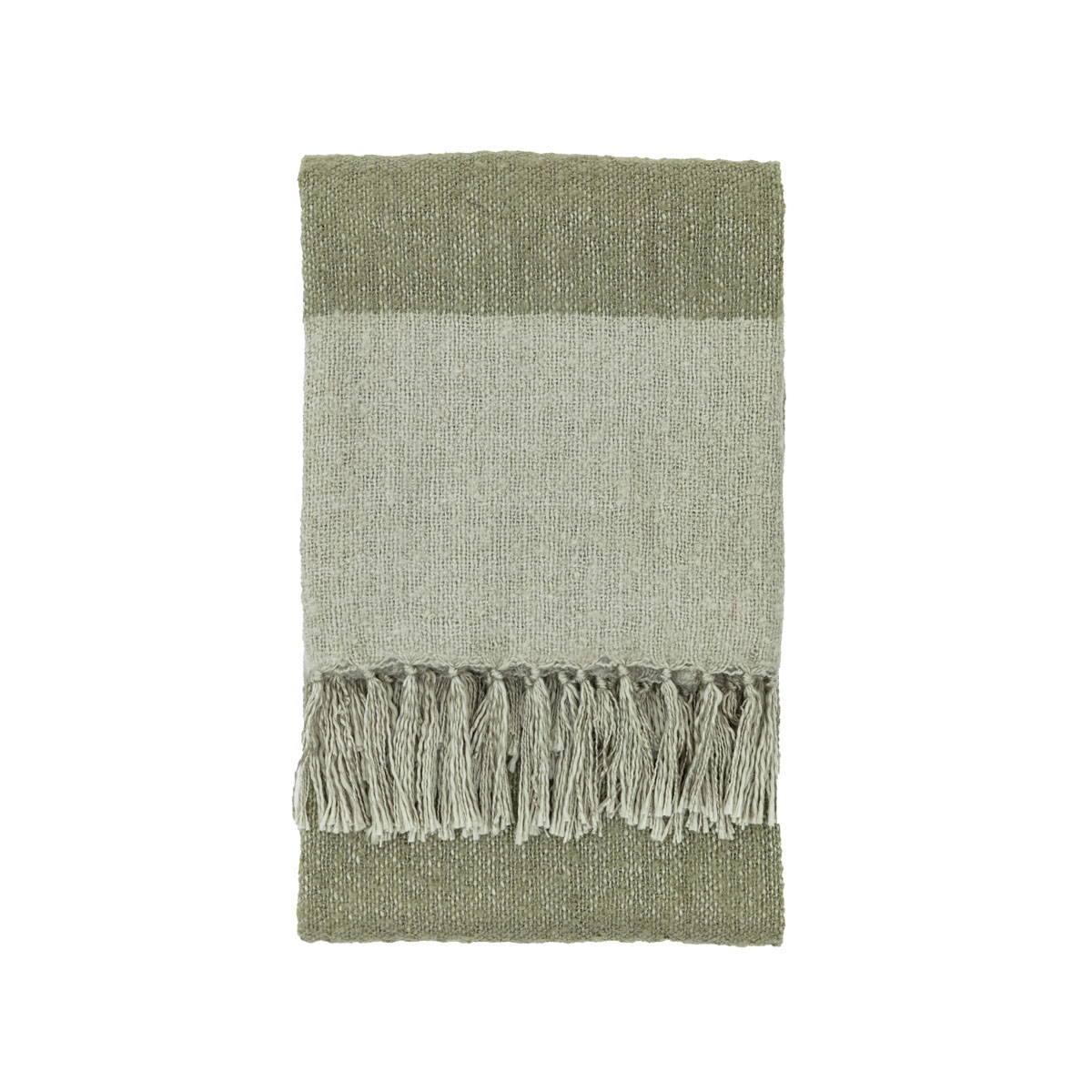 Stripe Faux Mohair Throw Olive 1300x1800mm