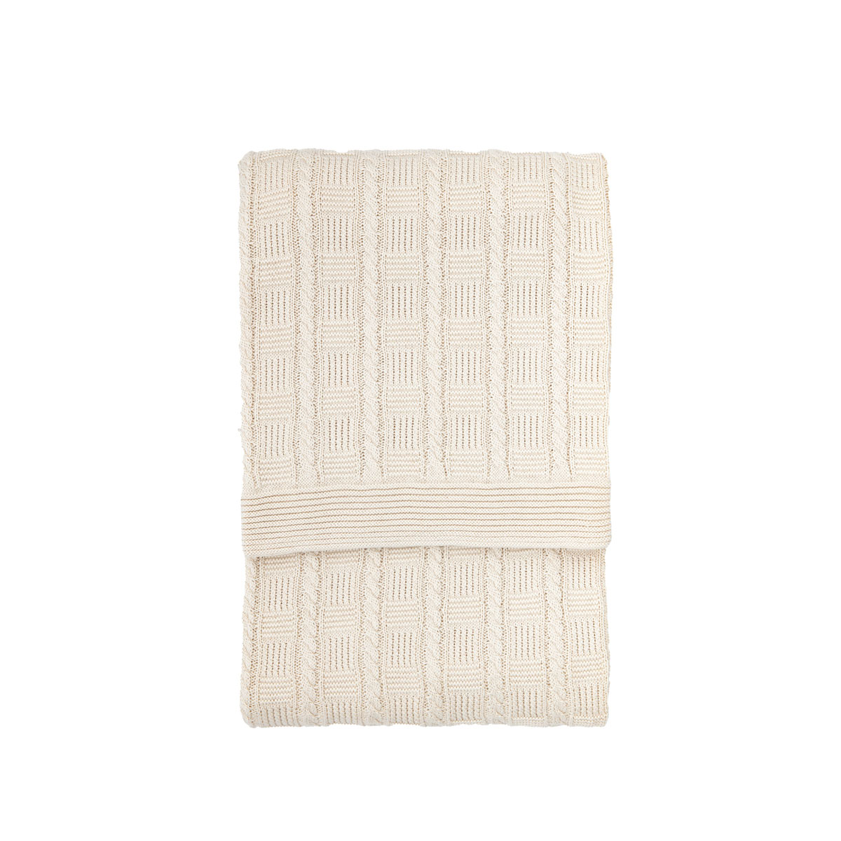 Cotton Cable Throw Cream 1300x1700mm