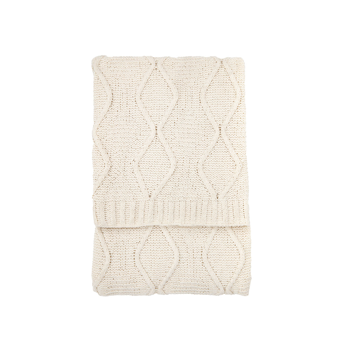 Chenille Cable Throw Cream 1300x1700mm