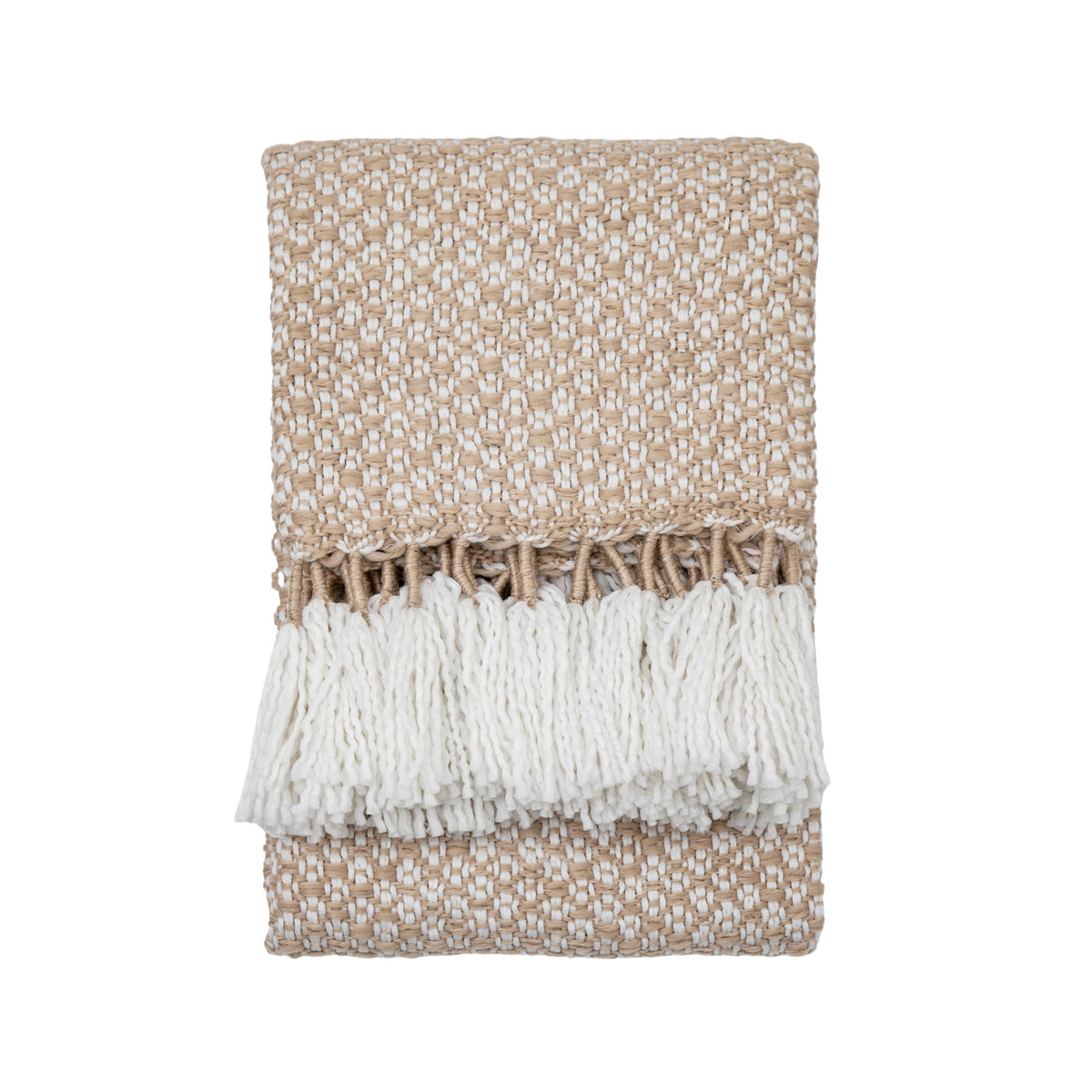Woven Wrapped Tassel Throw Natural 1300x1700mm