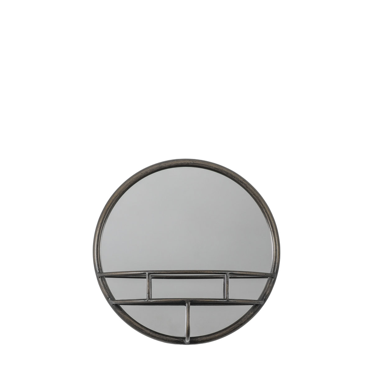 Milton Round Mirror Black 400mm