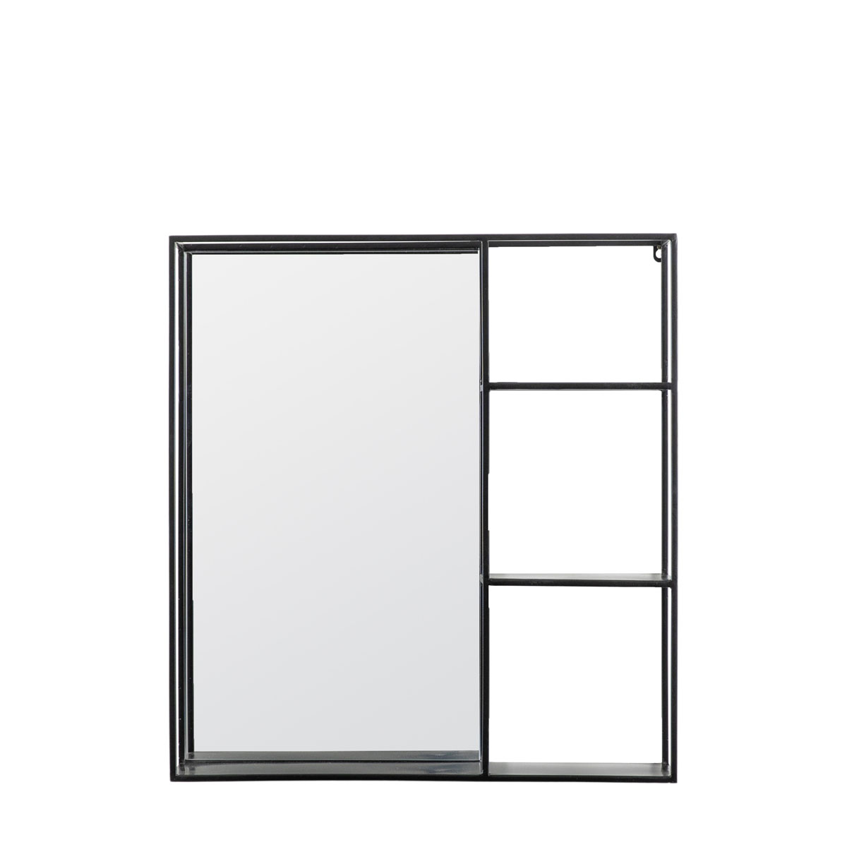 Bassan Mirror Shelf Black 600x120x650mm