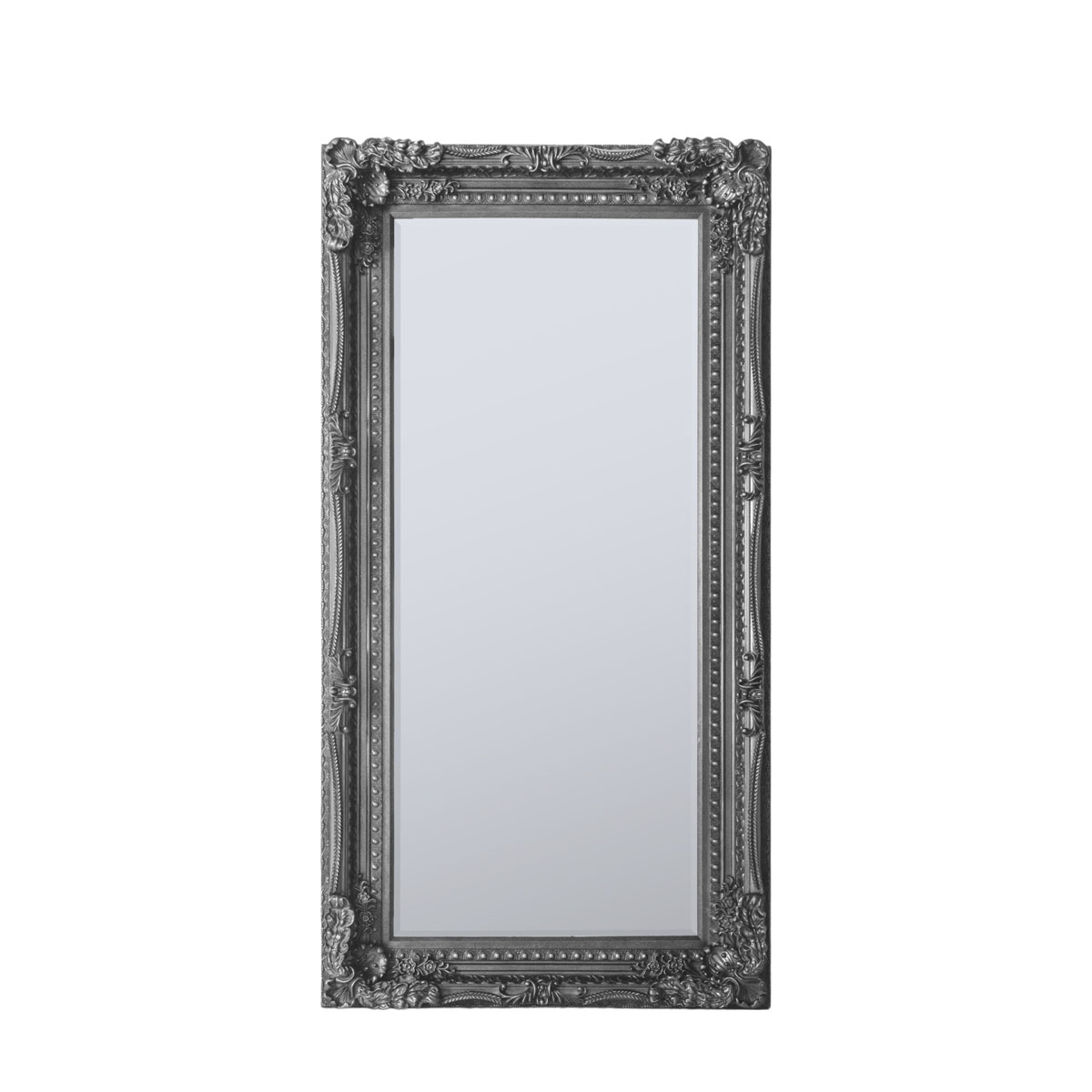 Carved Louis Leaner Mirror Silver 1755x895mm